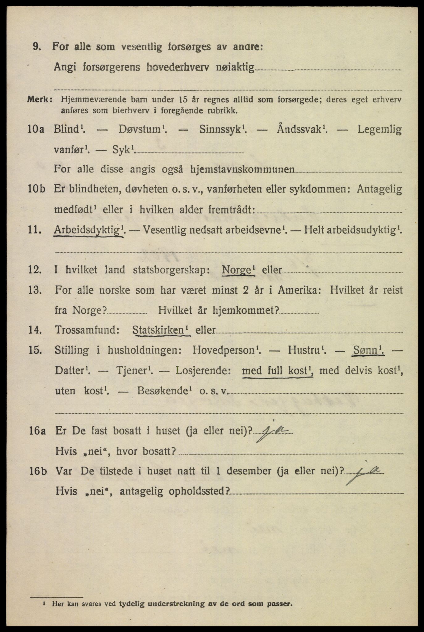 SAK, 1920 census for Søgne, 1920, p. 4036