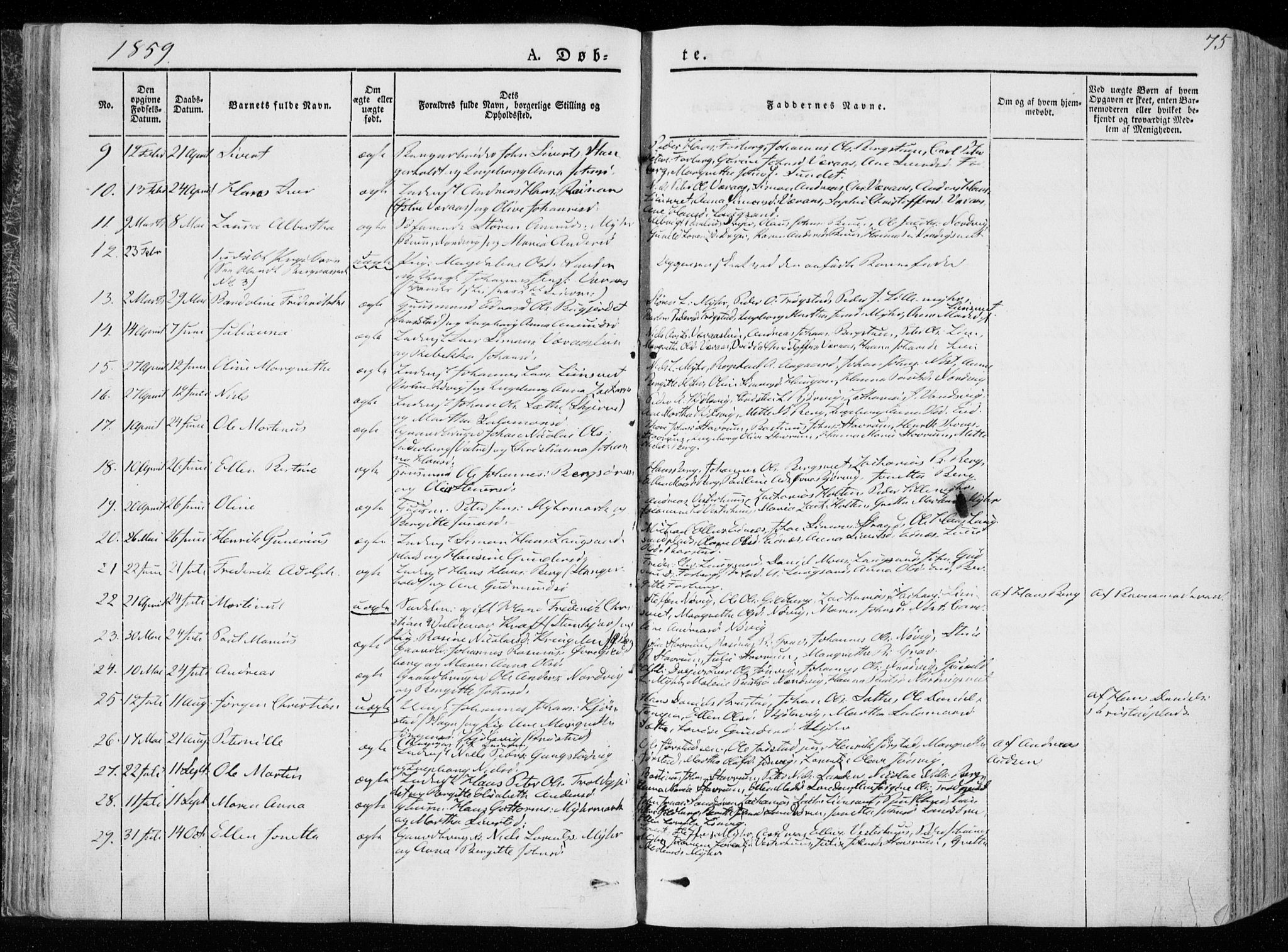 Ministerialprotokoller, klokkerbøker og fødselsregistre - Nord-Trøndelag, AV/SAT-A-1458/722/L0218: Parish register (official) no. 722A05, 1843-1868, p. 75