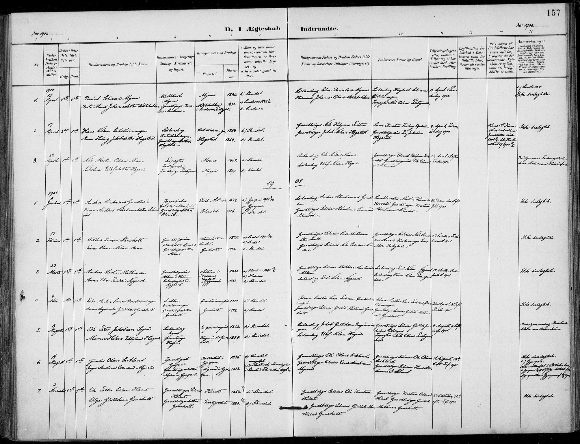 Siljan kirkebøker, AV/SAKO-A-300/F/Fa/L0003: Parish register (official) no. 3, 1896-1910, p. 157
