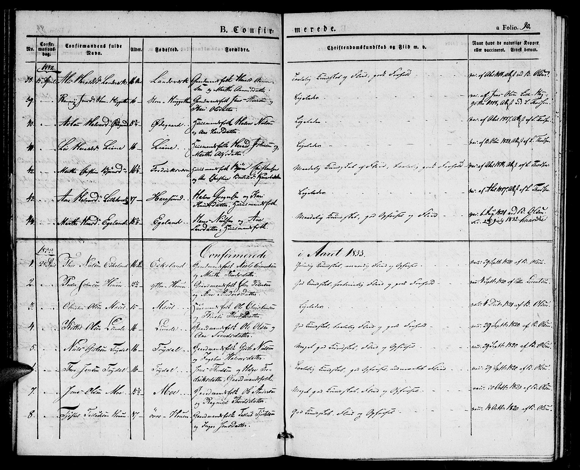 Gjerstad sokneprestkontor, AV/SAK-1111-0014/F/Fa/Faa/L0005: Parish register (official) no. A 5, 1829-1841, p. 90