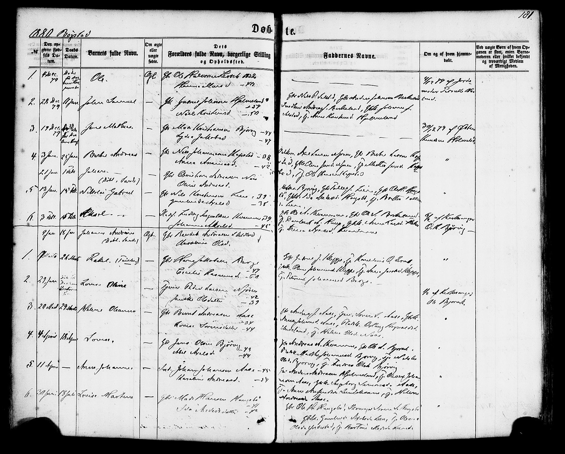 Gaular sokneprestembete, SAB/A-80001/H/Haa: Parish register (official) no. A 5, 1860-1881, p. 181
