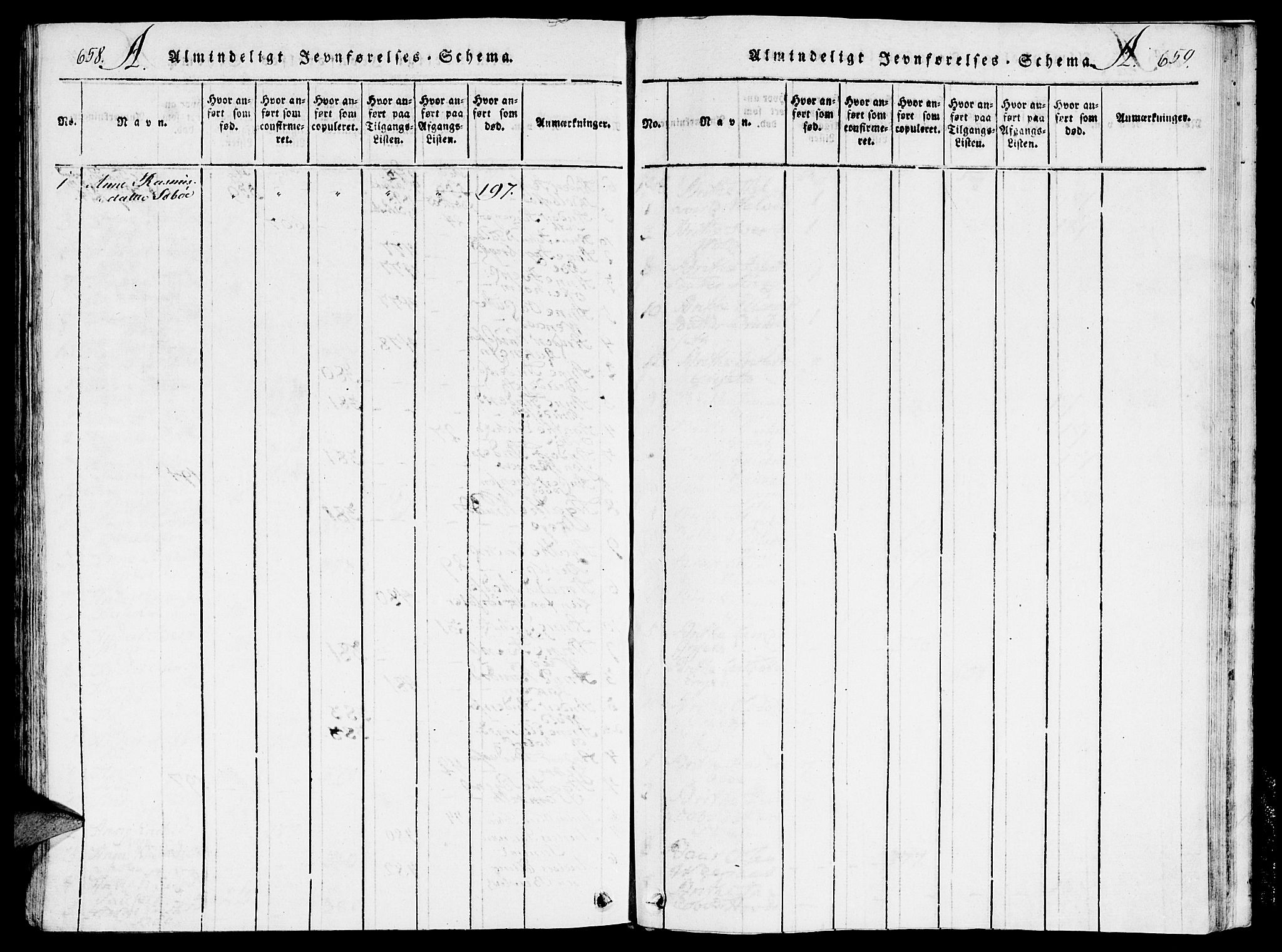 Ministerialprotokoller, klokkerbøker og fødselsregistre - Møre og Romsdal, AV/SAT-A-1454/543/L0561: Parish register (official) no. 543A01, 1818-1853, p. 658-659