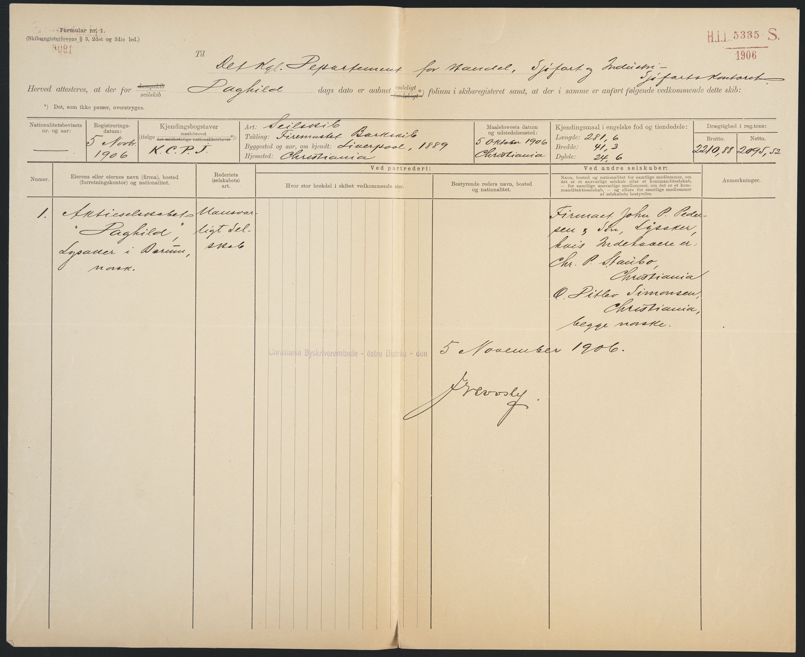 Sjøfartsdirektoratet med forløpere, skipsmapper slettede skip, RA/S-4998/F/Fa/L0225: --, 1867-1925, p. 164