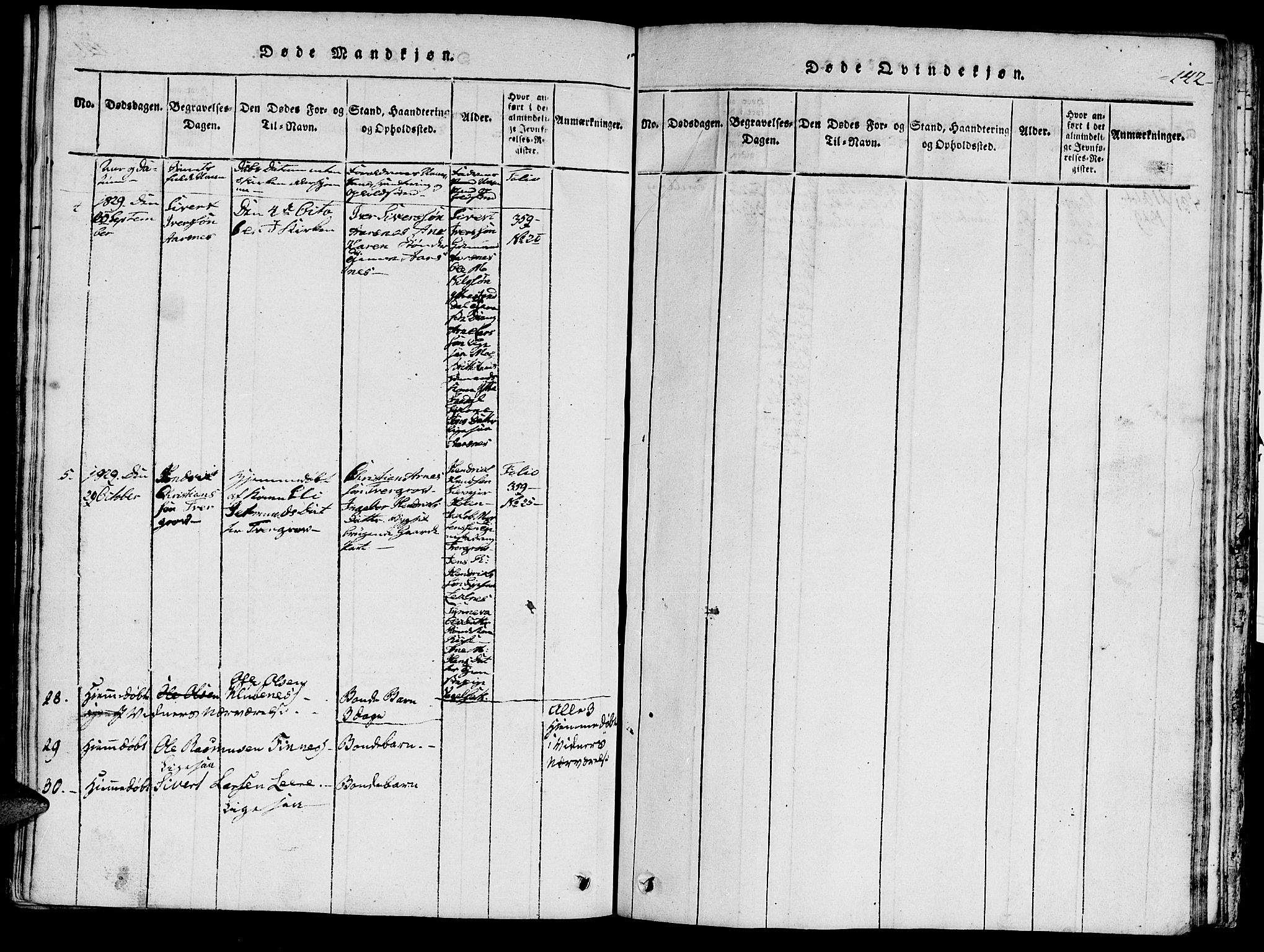 Ministerialprotokoller, klokkerbøker og fødselsregistre - Møre og Romsdal, AV/SAT-A-1454/515/L0207: Parish register (official) no. 515A03, 1819-1829, p. 142