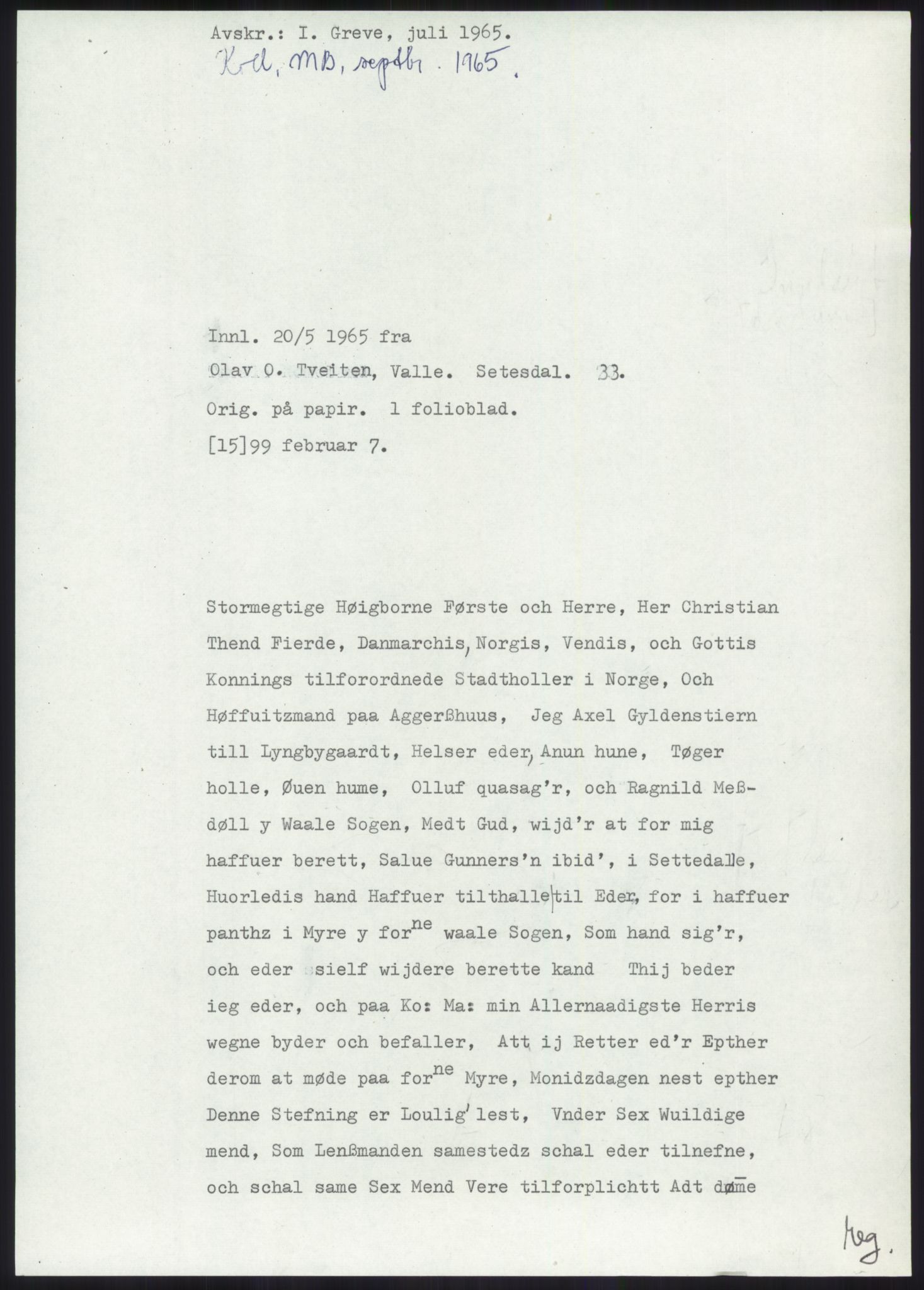 Samlinger til kildeutgivelse, Diplomavskriftsamlingen, AV/RA-EA-4053/H/Ha, p. 71
