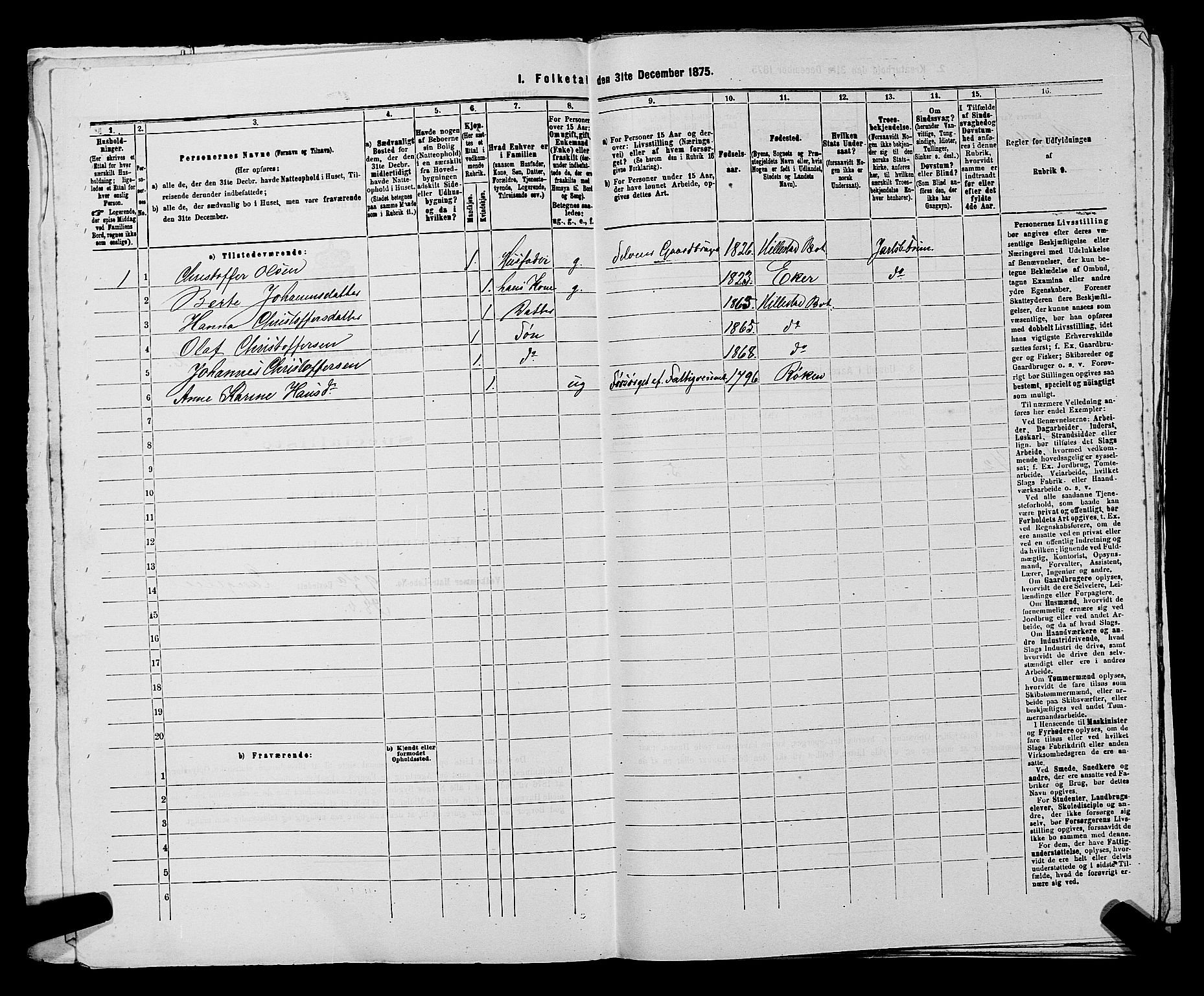 SAKO, 1875 census for 0715P Botne, 1875, p. 388