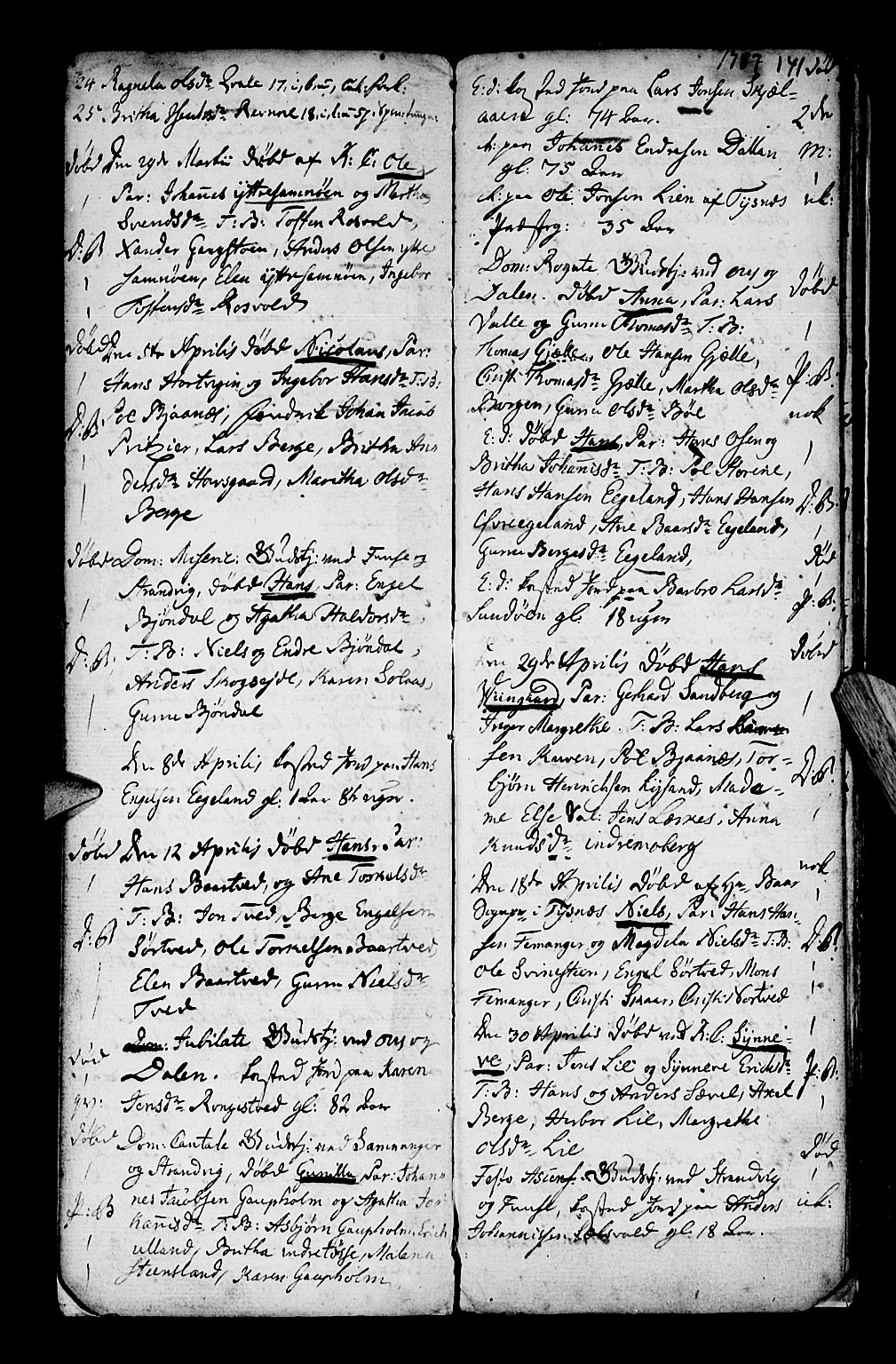 Os sokneprestembete, AV/SAB-A-99929: Parish register (official) no. A 10, 1779-1788, p. 141