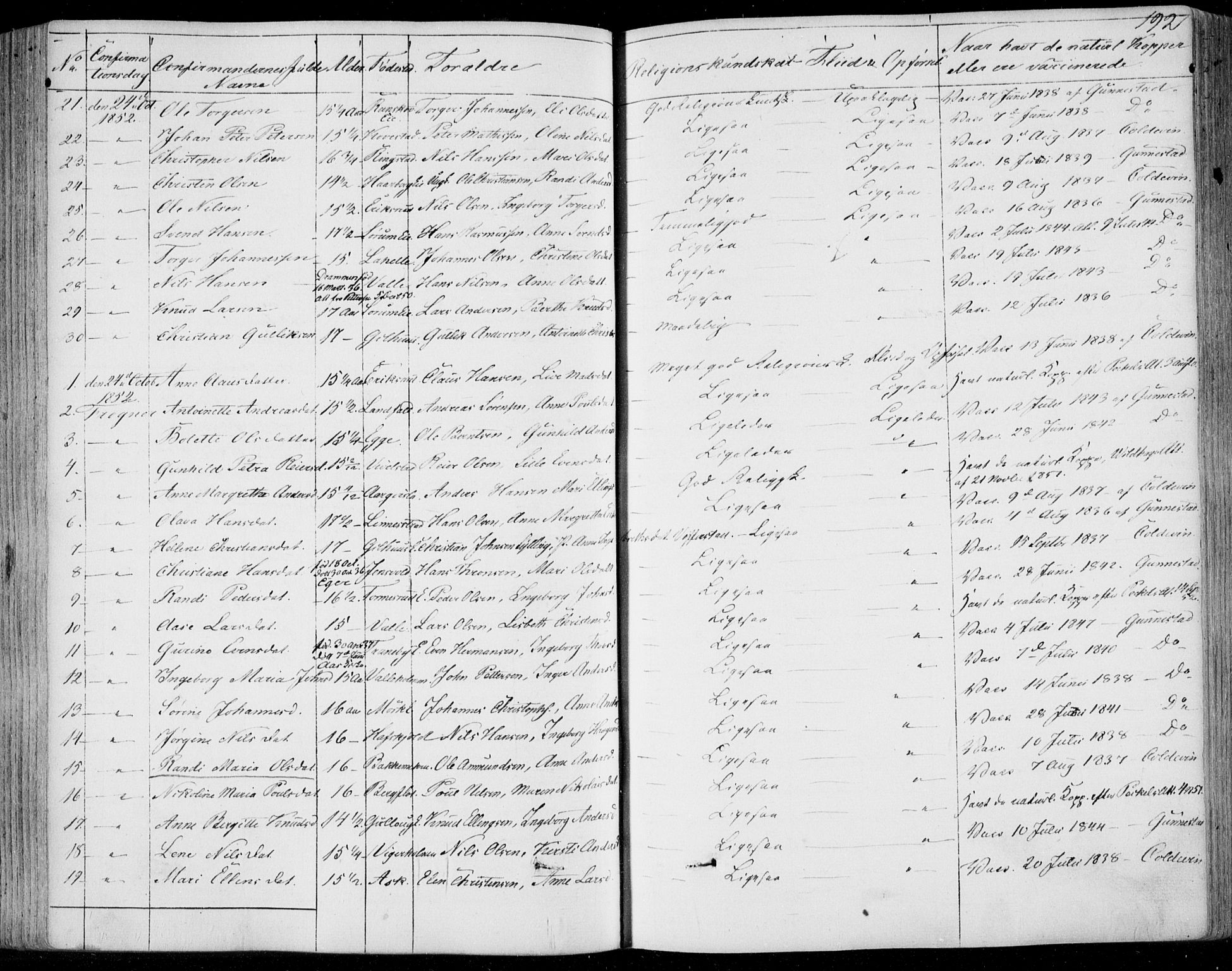 Lier kirkebøker, AV/SAKO-A-230/F/Fa/L0011: Parish register (official) no. I 11, 1843-1854, p. 192