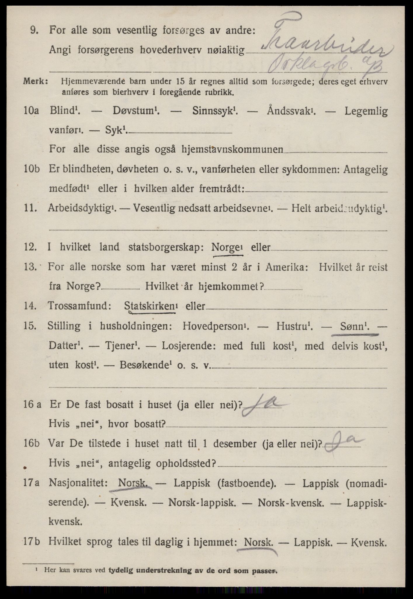 SAT, 1920 census for Meldal, 1920, p. 9128