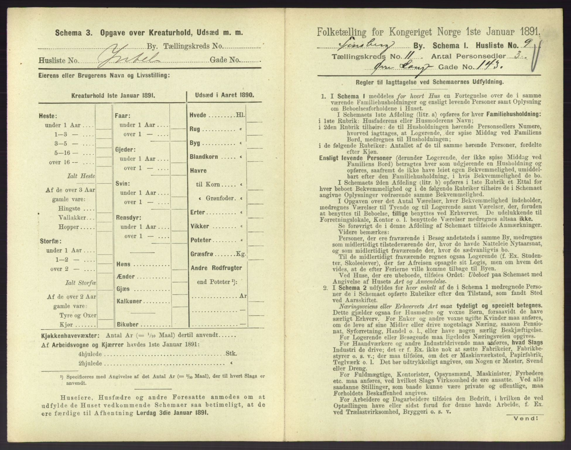 RA, 1891 census for 0705 Tønsberg, 1891, p. 448