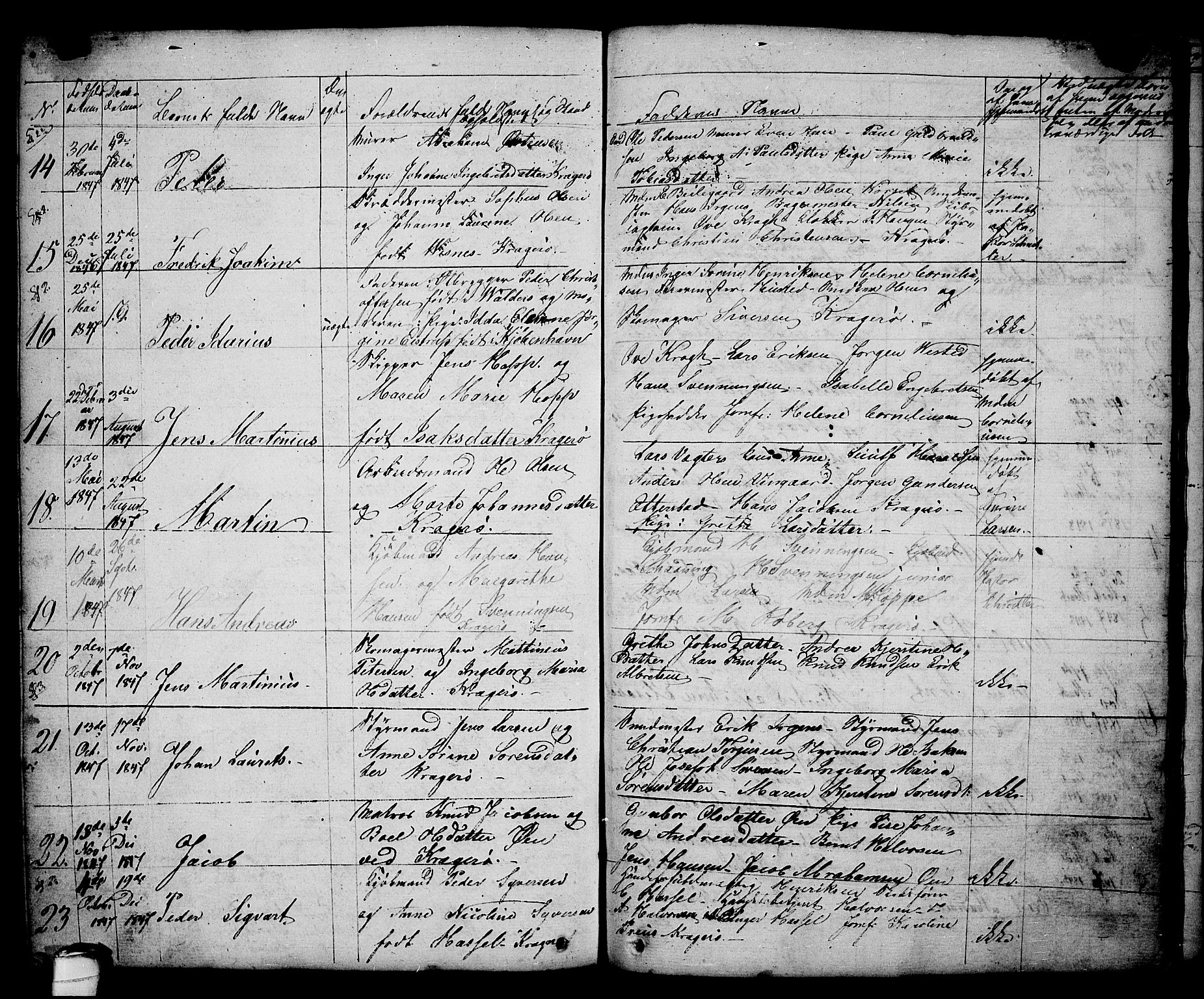 Kragerø kirkebøker, SAKO/A-278/G/Ga/L0003: Parish register (copy) no. 3, 1832-1852, p. 261