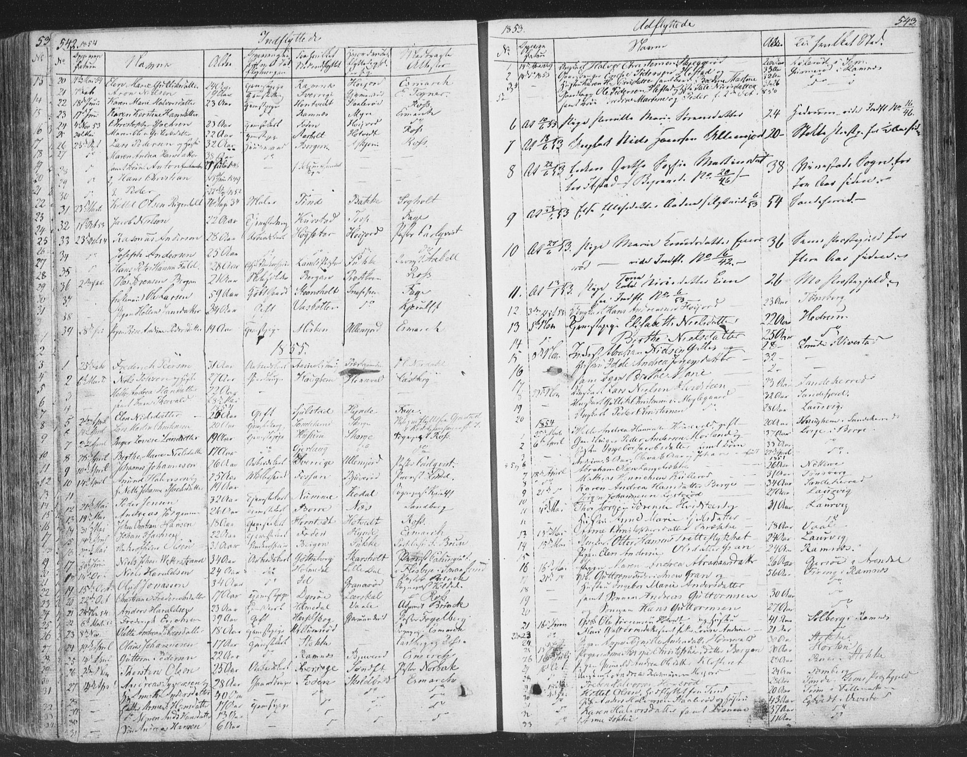 Andebu kirkebøker, AV/SAKO-A-336/F/Fa/L0004: Parish register (official) no. 4, 1829-1856, p. 542-543