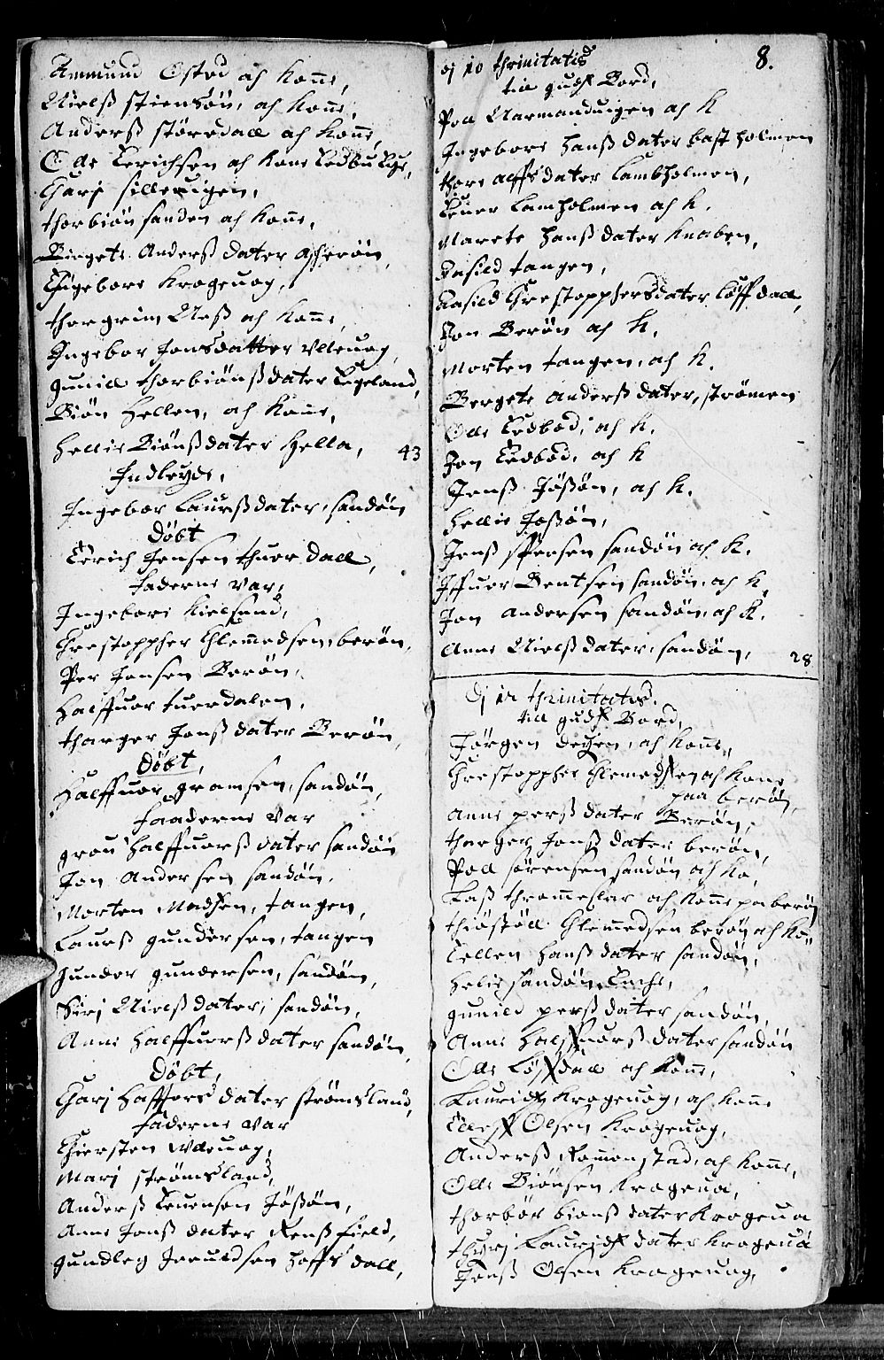 Dypvåg sokneprestkontor, AV/SAK-1111-0007/F/Fb/Fba/L0001: Parish register (copy) no. B 1, 1699-1706, p. 8