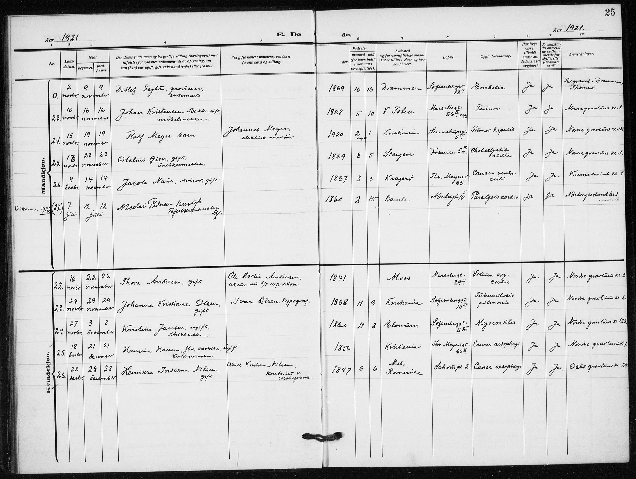 Hauge prestekontor Kirkebøker, AV/SAO-A-10849/F/Fa/L0005: Parish register (official) no. 5, 1917-1938, p. 25