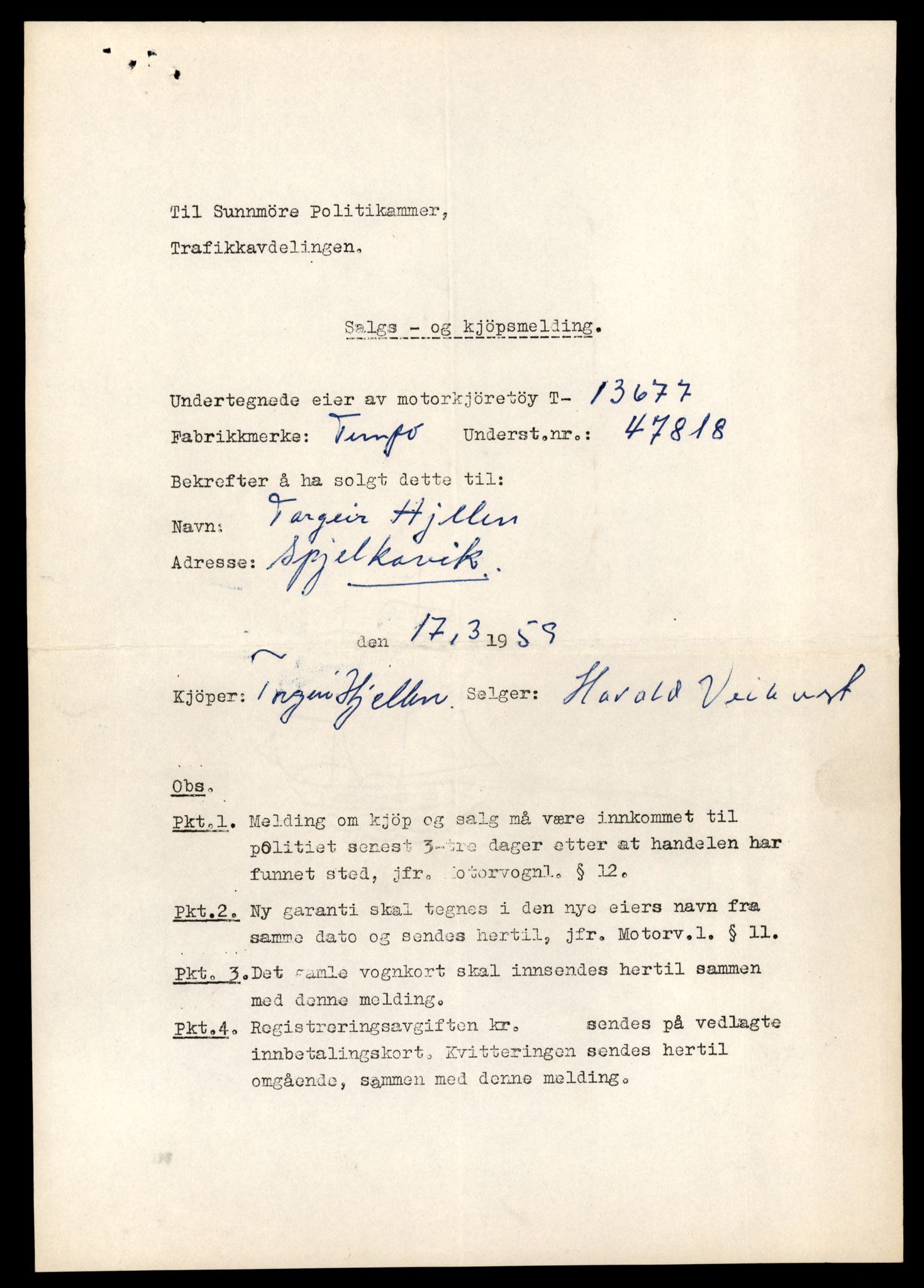 Møre og Romsdal vegkontor - Ålesund trafikkstasjon, AV/SAT-A-4099/F/Fe/L0040: Registreringskort for kjøretøy T 13531 - T 13709, 1927-1998, p. 2523