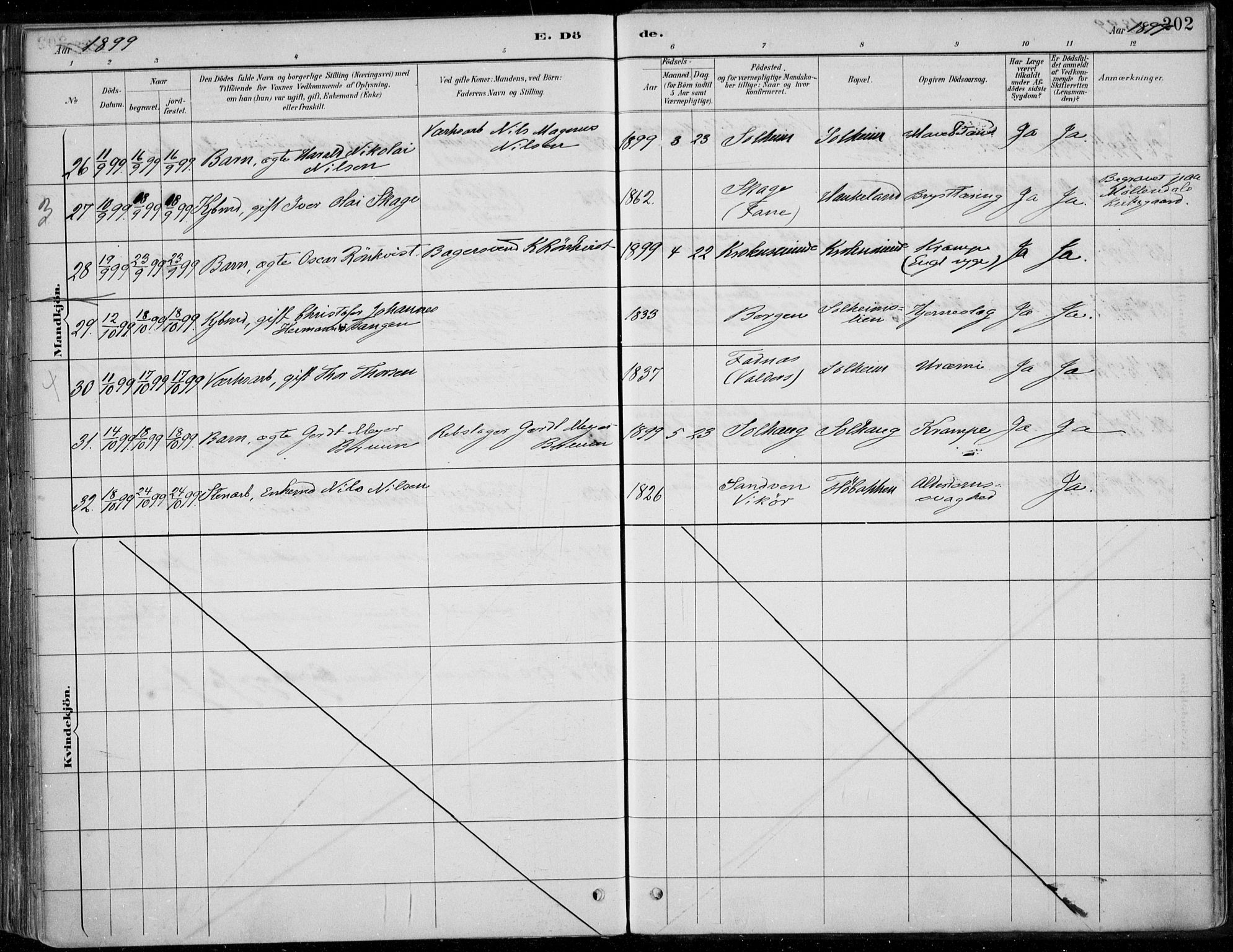 Årstad Sokneprestembete, SAB/A-79301/H/Haa/L0006: Parish register (official) no. B 1, 1886-1901, p. 202