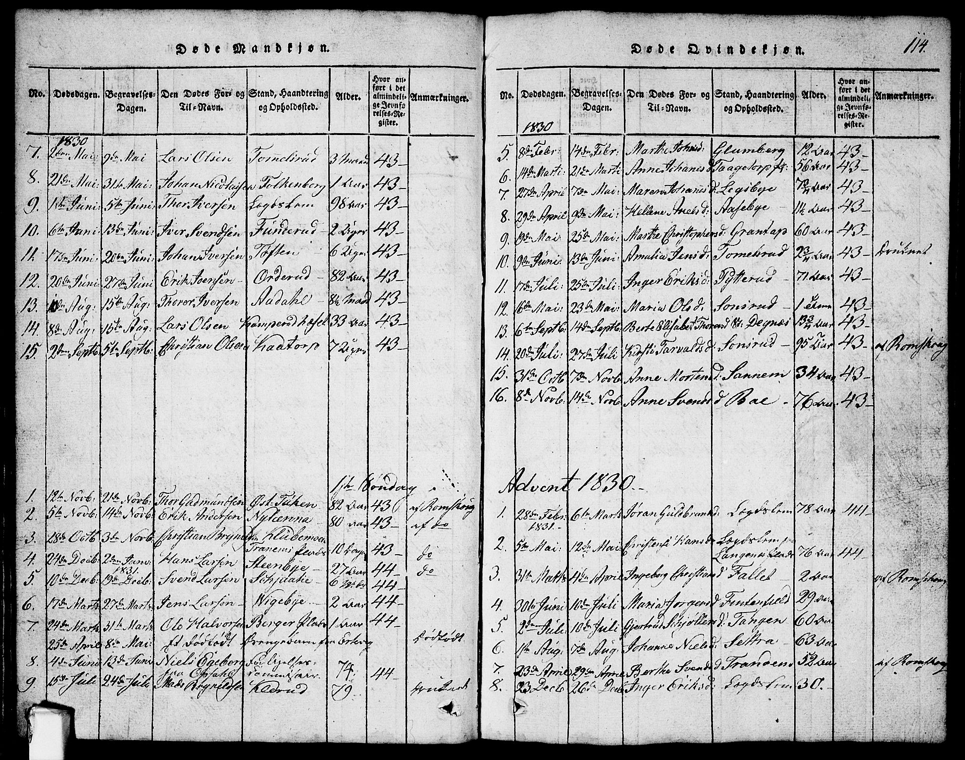 Rødenes prestekontor Kirkebøker, AV/SAO-A-2005/G/Ga/L0001: Parish register (copy) no.  I 1, 1814-1841, p. 114