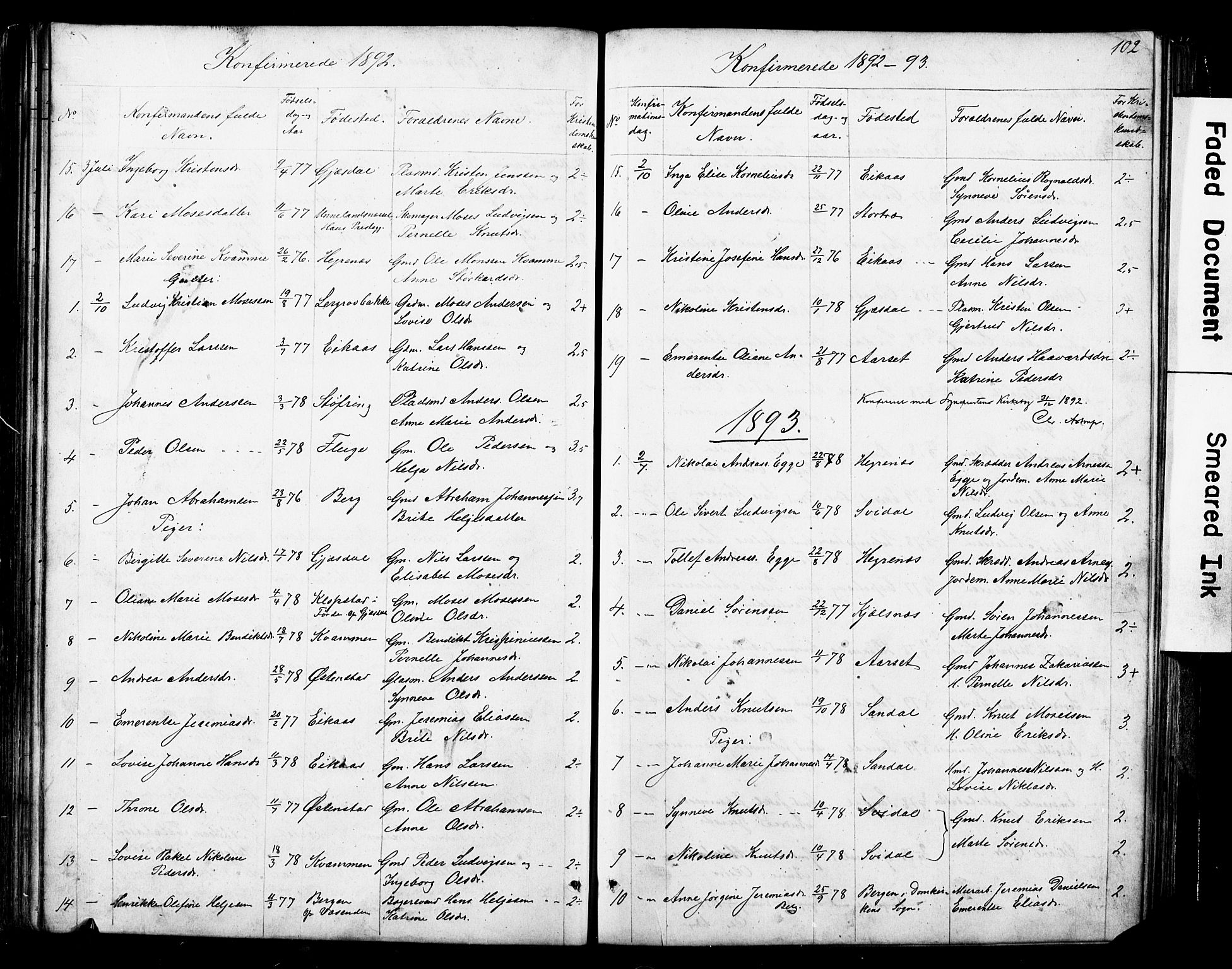 Jølster sokneprestembete, SAB/A-80701/H/Hab/Haba/L0001: Parish register (copy) no. A 1, 1853-1894, p. 102
