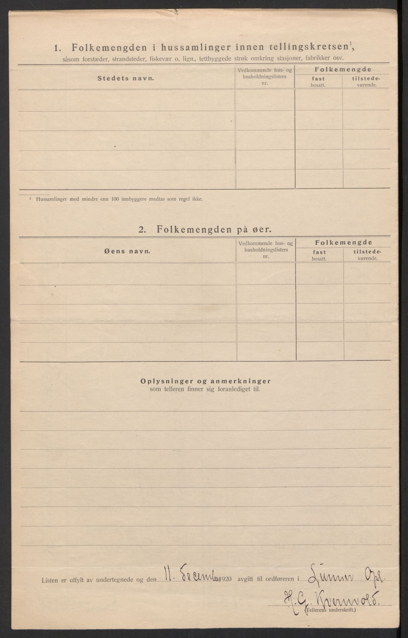 SAH, 1920 census for Lunner, 1920, p. 12