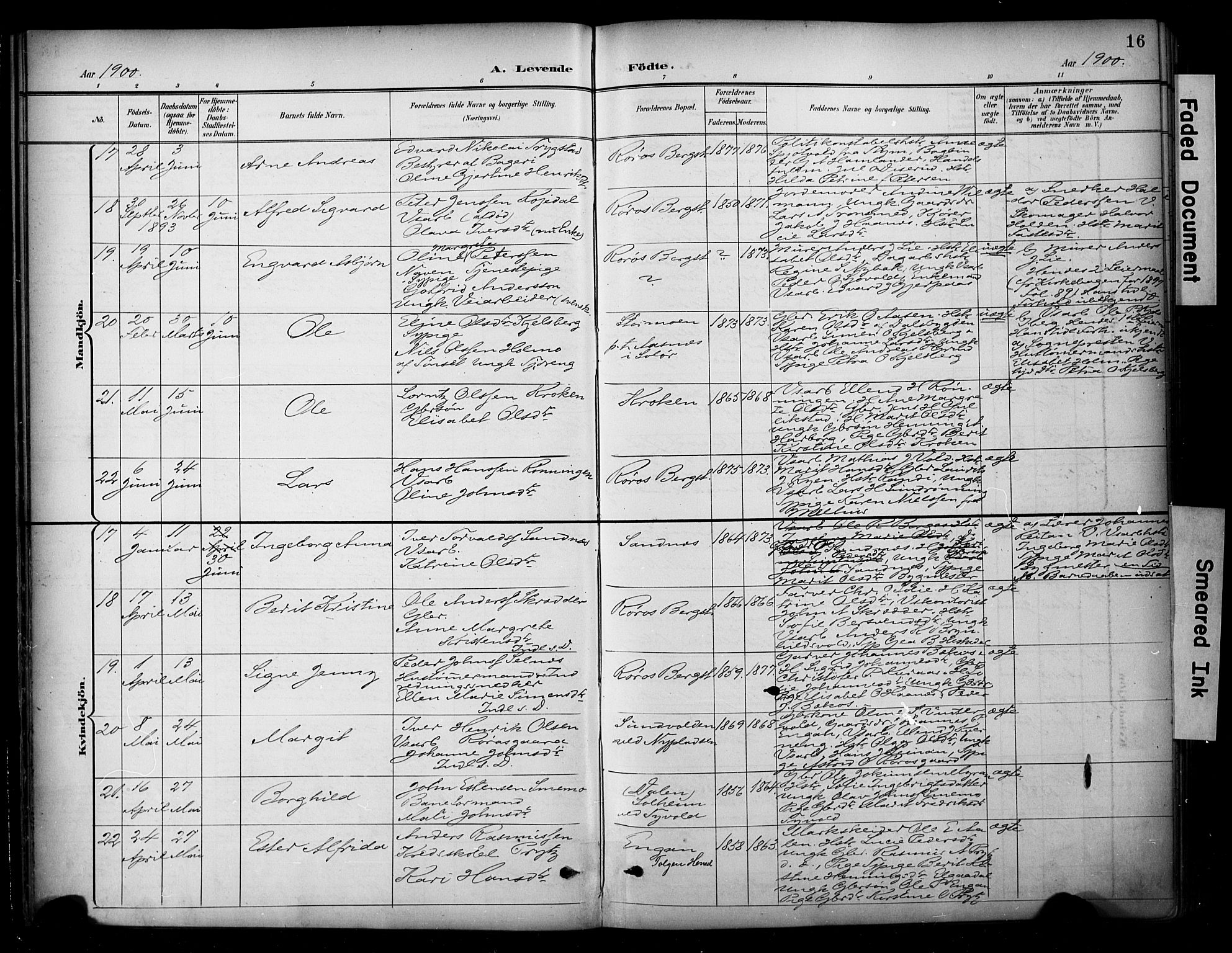 Ministerialprotokoller, klokkerbøker og fødselsregistre - Sør-Trøndelag, SAT/A-1456/681/L0936: Parish register (official) no. 681A14, 1899-1908, p. 16