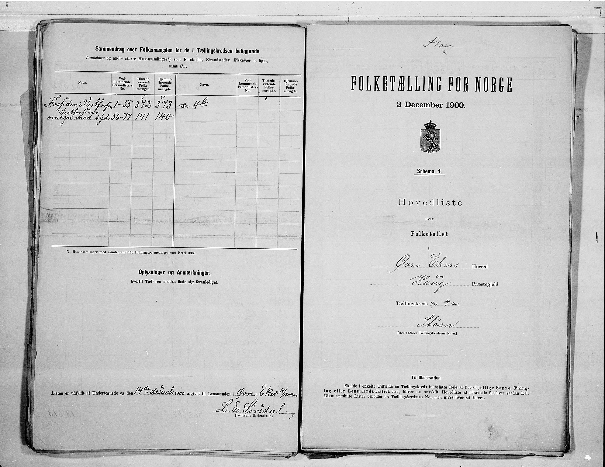 RA, 1900 census for Øvre Eiker, 1900, p. 26