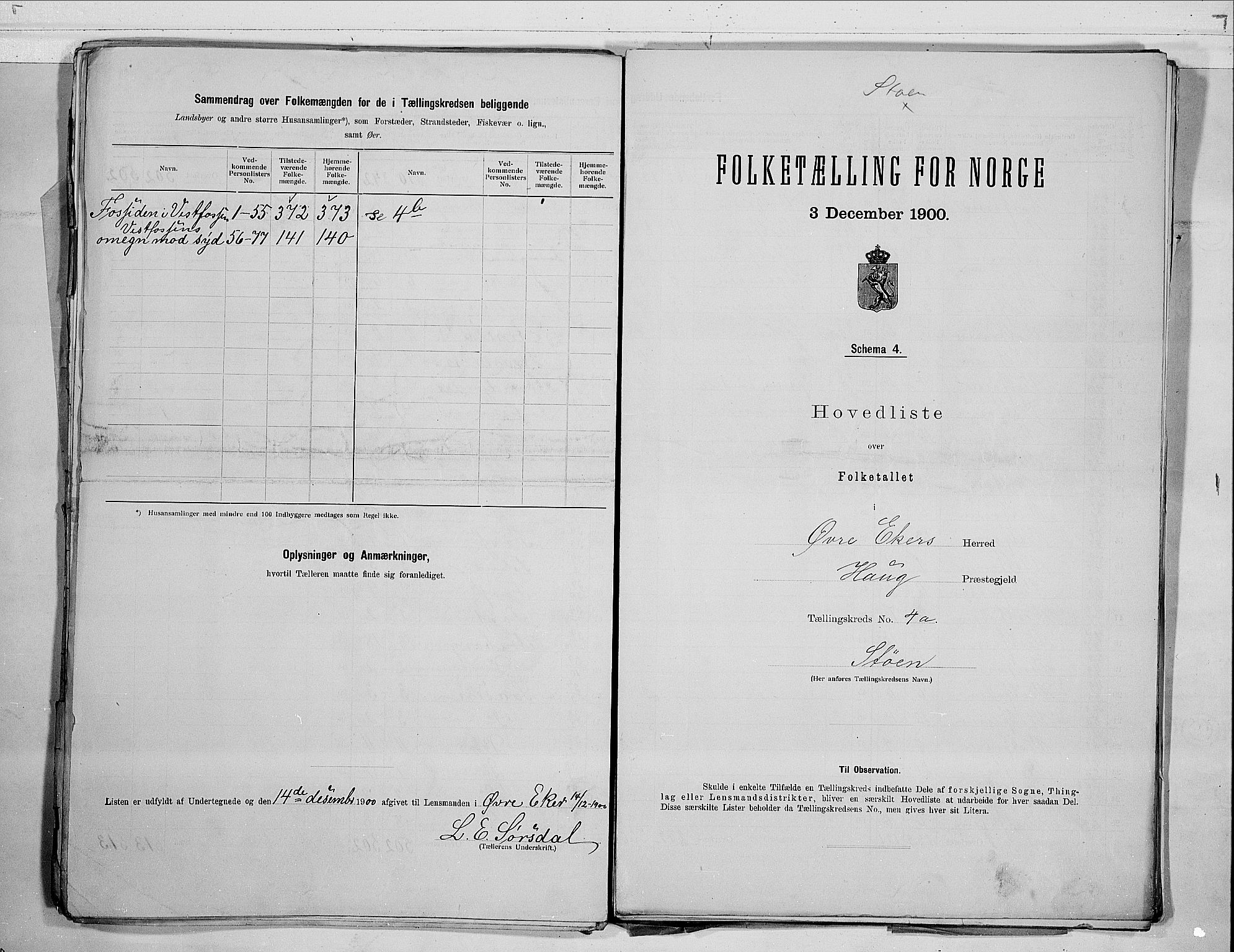 RA, 1900 census for Øvre Eiker, 1900, p. 26