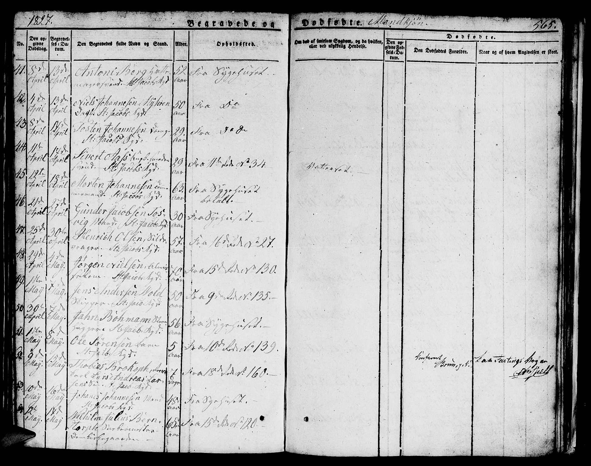 Domkirken sokneprestembete, AV/SAB-A-74801/H/Hab/L0002: Parish register (copy) no. A 2, 1821-1839, p. 565