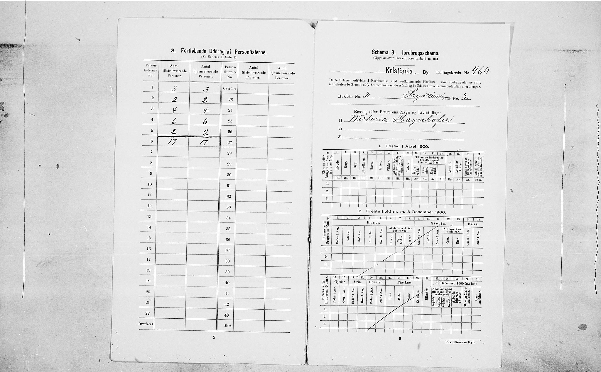 SAO, 1900 census for Kristiania, 1900, p. 77722