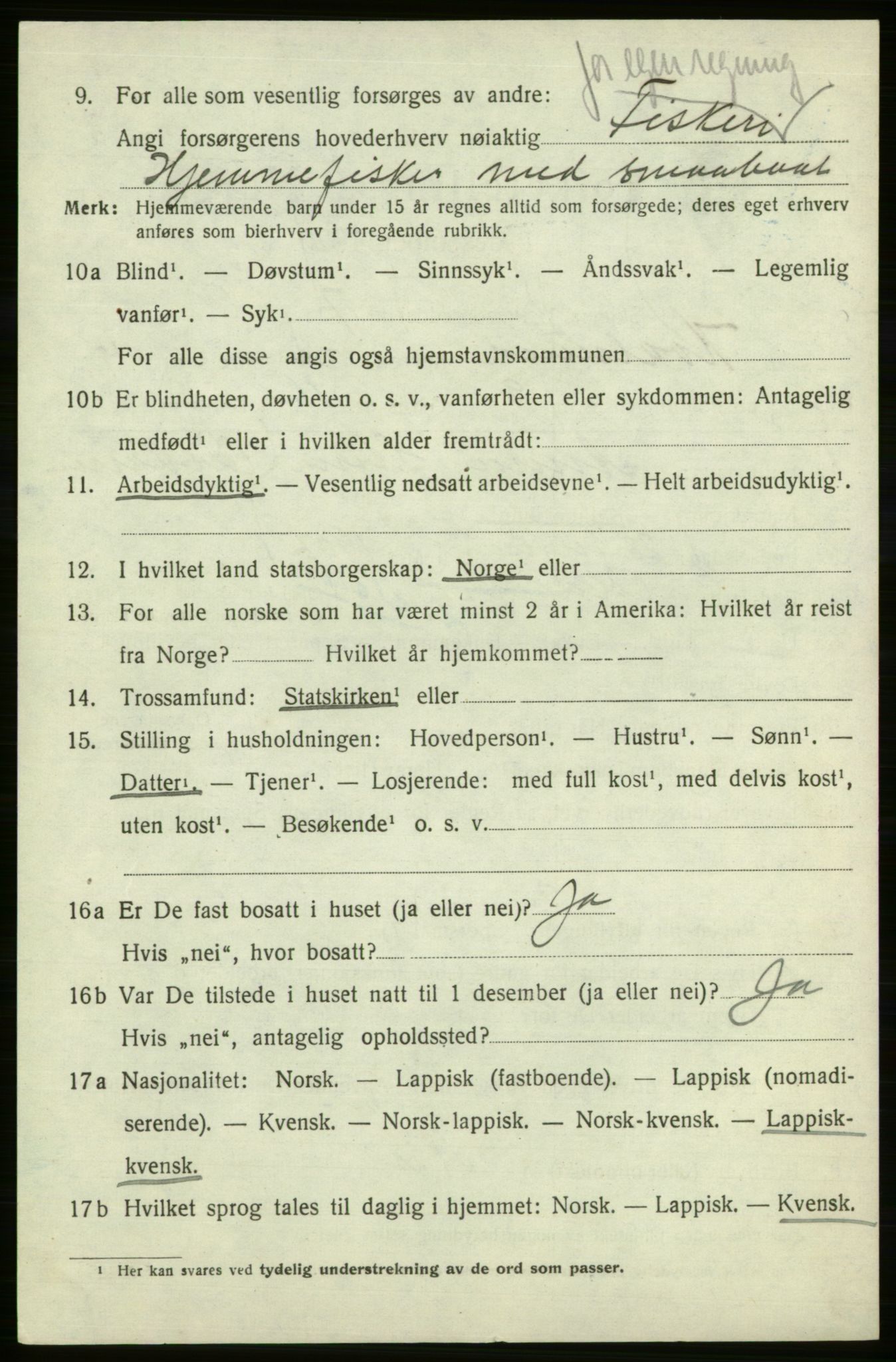 SATØ, 1920 census for , 1920, p. 2099