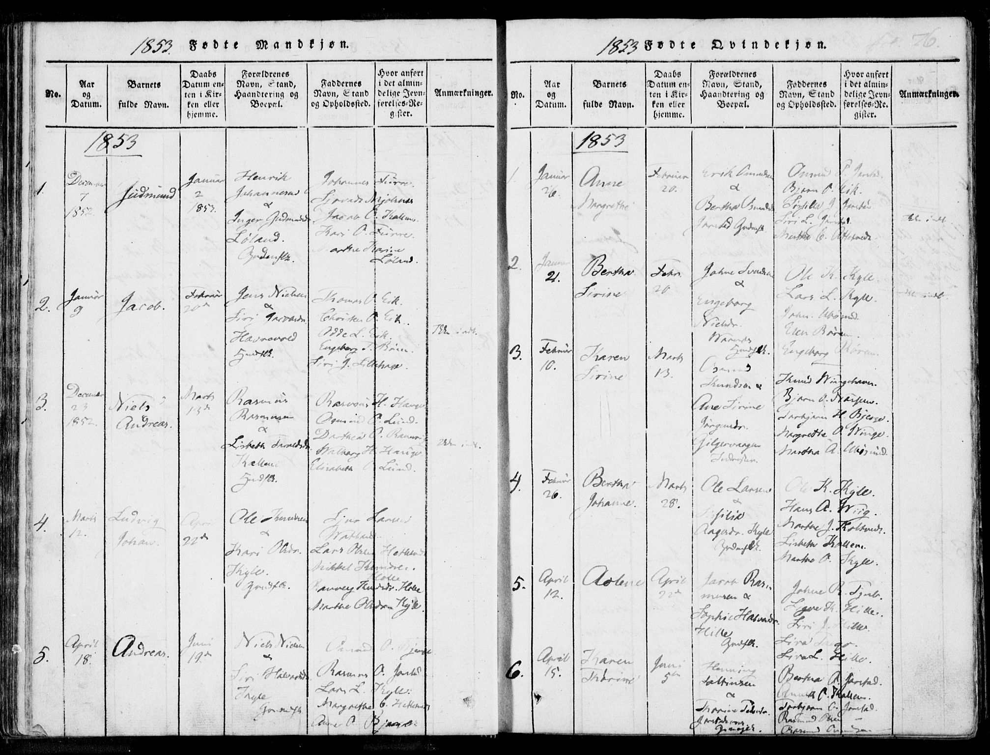 Nedstrand sokneprestkontor, AV/SAST-A-101841/01/IV: Parish register (official) no. A 7, 1816-1870, p. 76