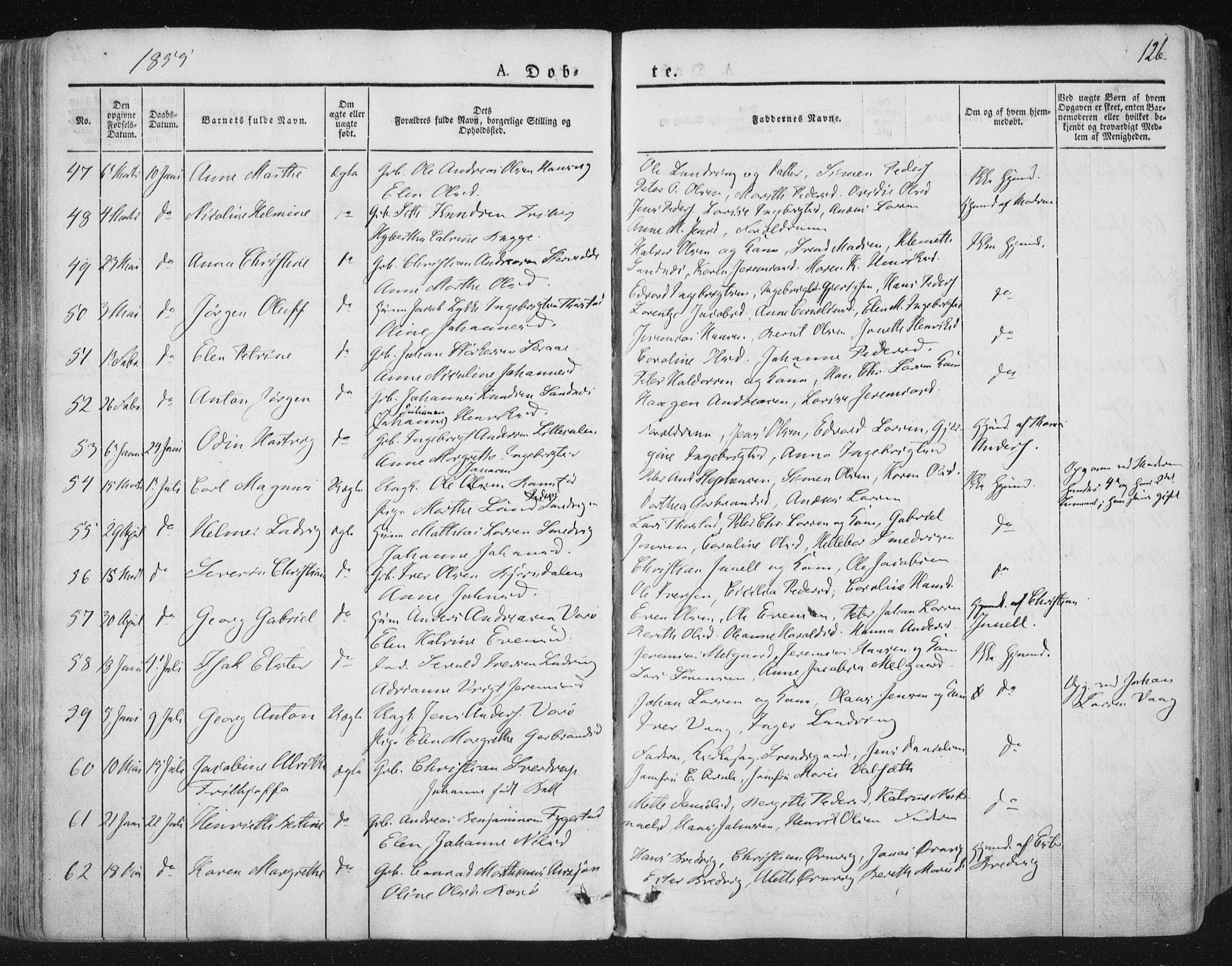 Ministerialprotokoller, klokkerbøker og fødselsregistre - Nord-Trøndelag, AV/SAT-A-1458/784/L0669: Parish register (official) no. 784A04, 1829-1859, p. 126