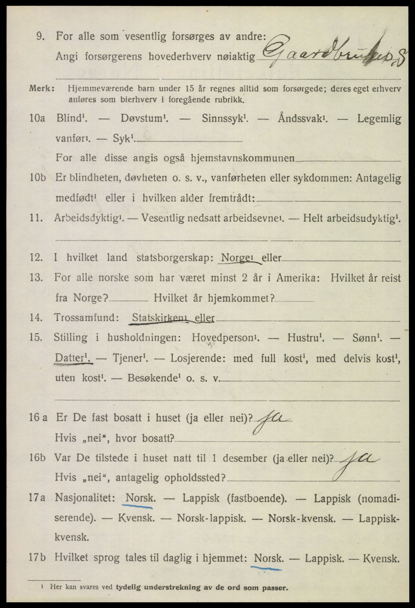 SAT, 1920 census for Gildeskål, 1920, p. 5801