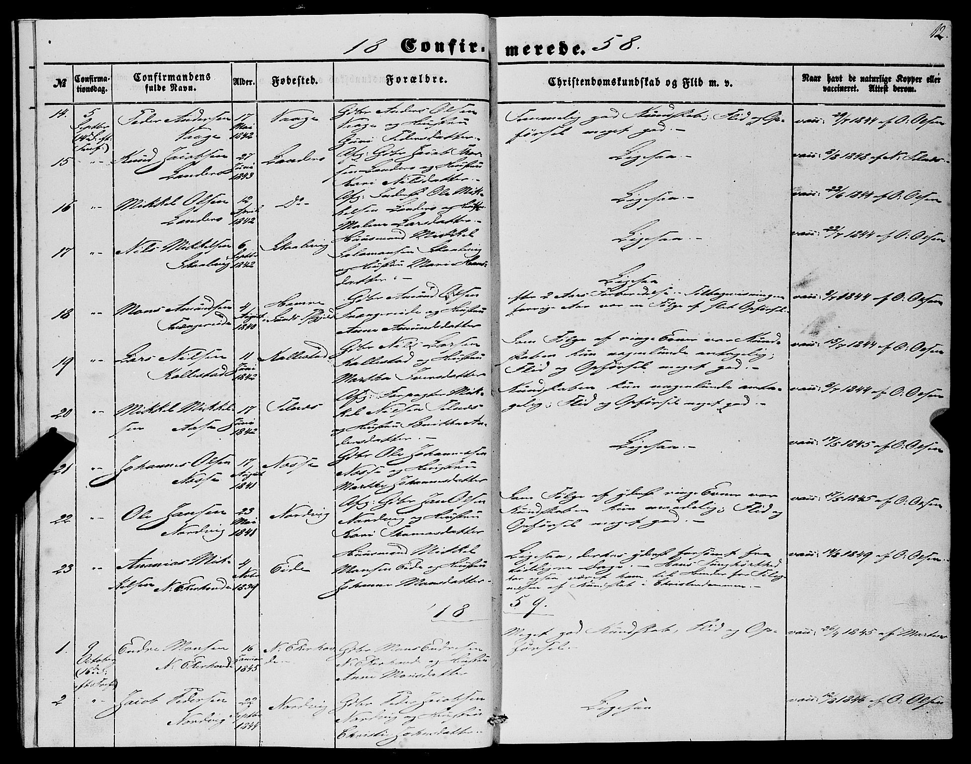 Fjell sokneprestembete, SAB/A-75301/H/Haa: Parish register (official) no. A 4, 1851-1870, p. 12