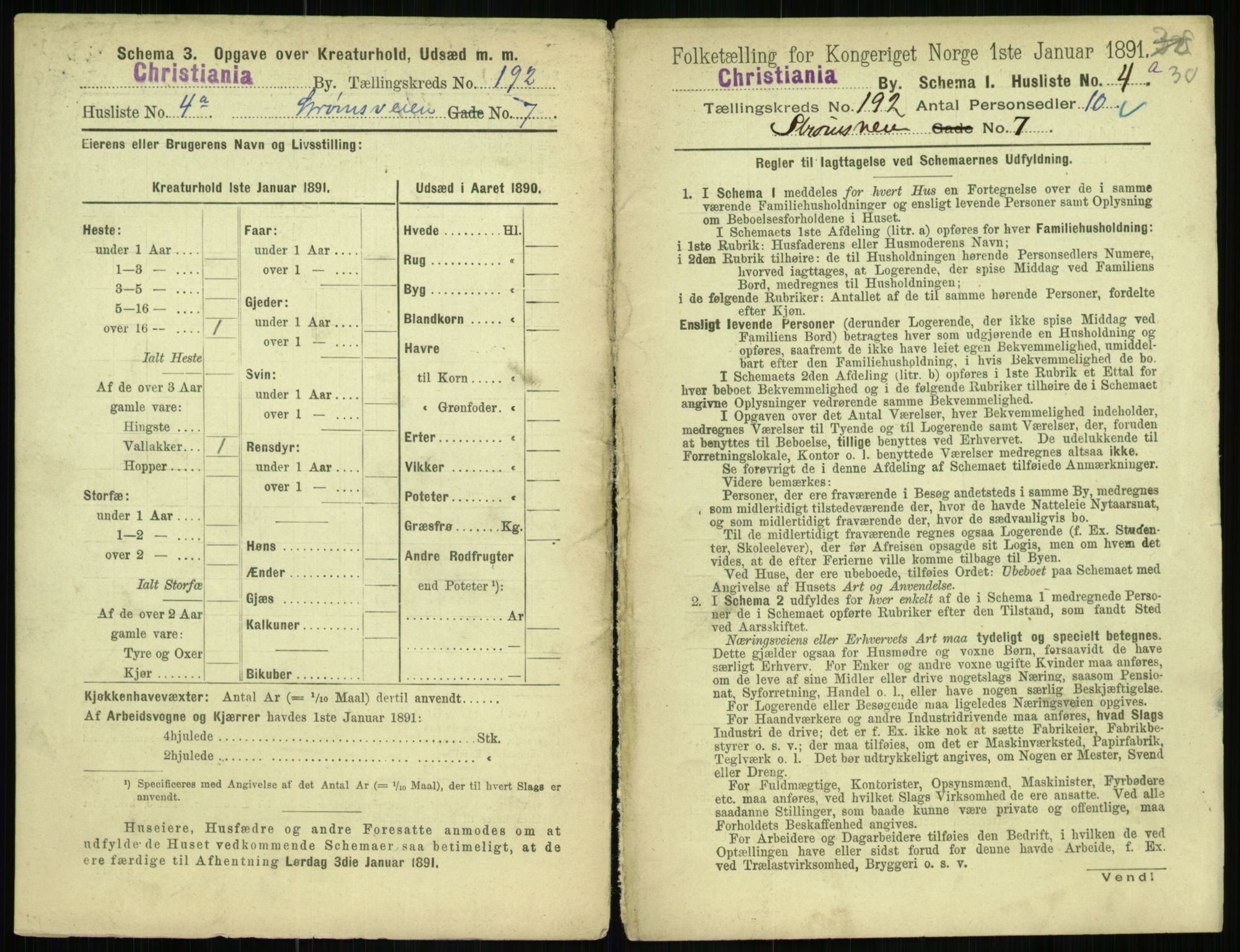 RA, 1891 census for 0301 Kristiania, 1891, p. 115413