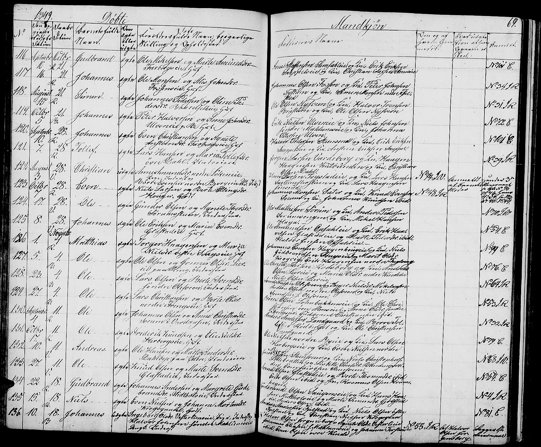 Ringsaker prestekontor, AV/SAH-PREST-014/L/La/L0005: Parish register (copy) no. 5, 1839-1850, p. 69