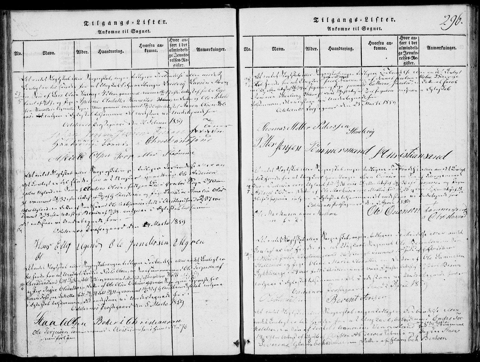 Oddernes sokneprestkontor, AV/SAK-1111-0033/F/Fa/Faa/L0005: Parish register (official) no. A 5, 1820-1838, p. 296