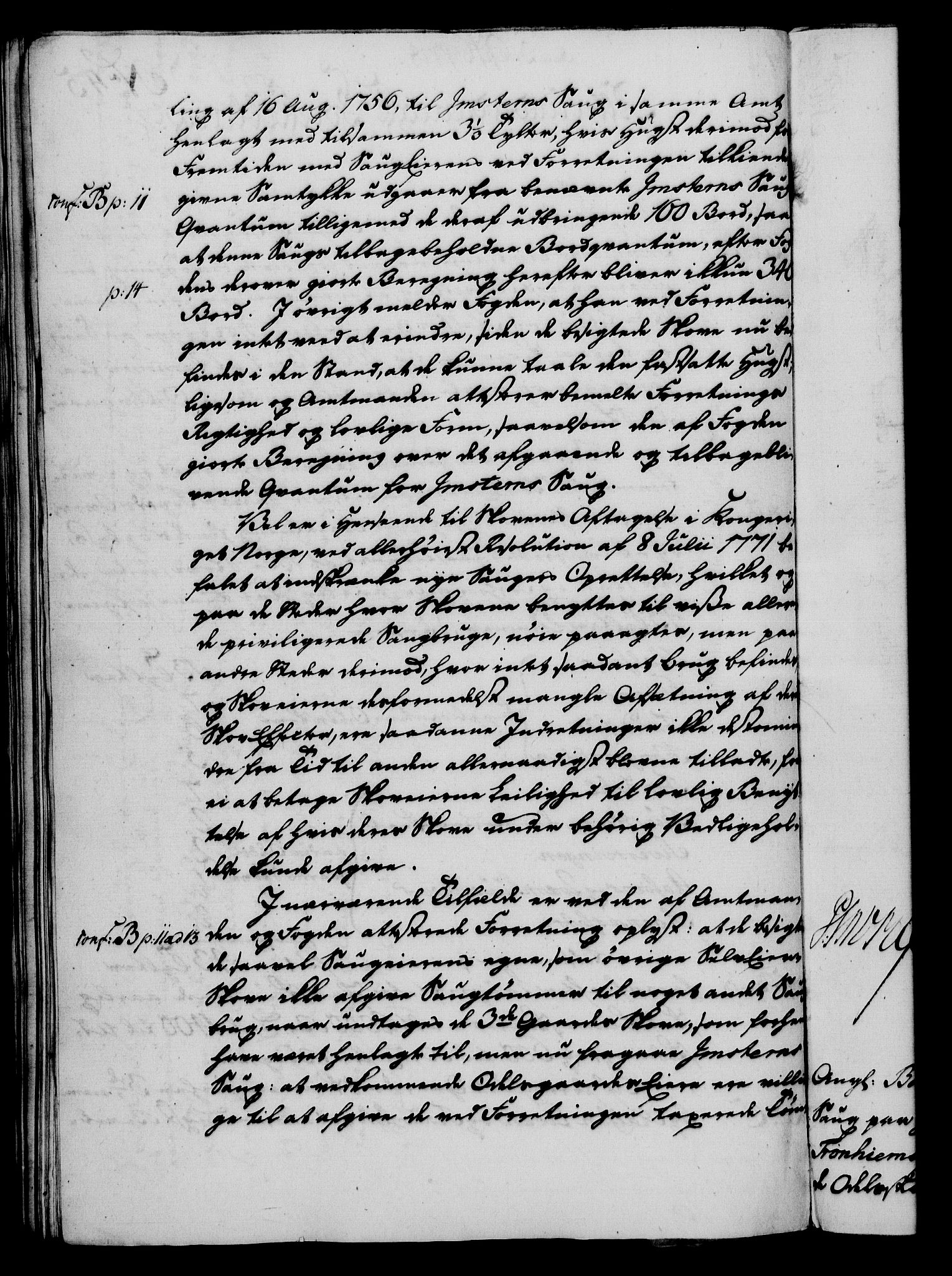 Rentekammeret, Kammerkanselliet, RA/EA-3111/G/Gf/Gfa/L0060: Norsk relasjons- og resolusjonsprotokoll (merket RK 52.60), 1778, p. 427