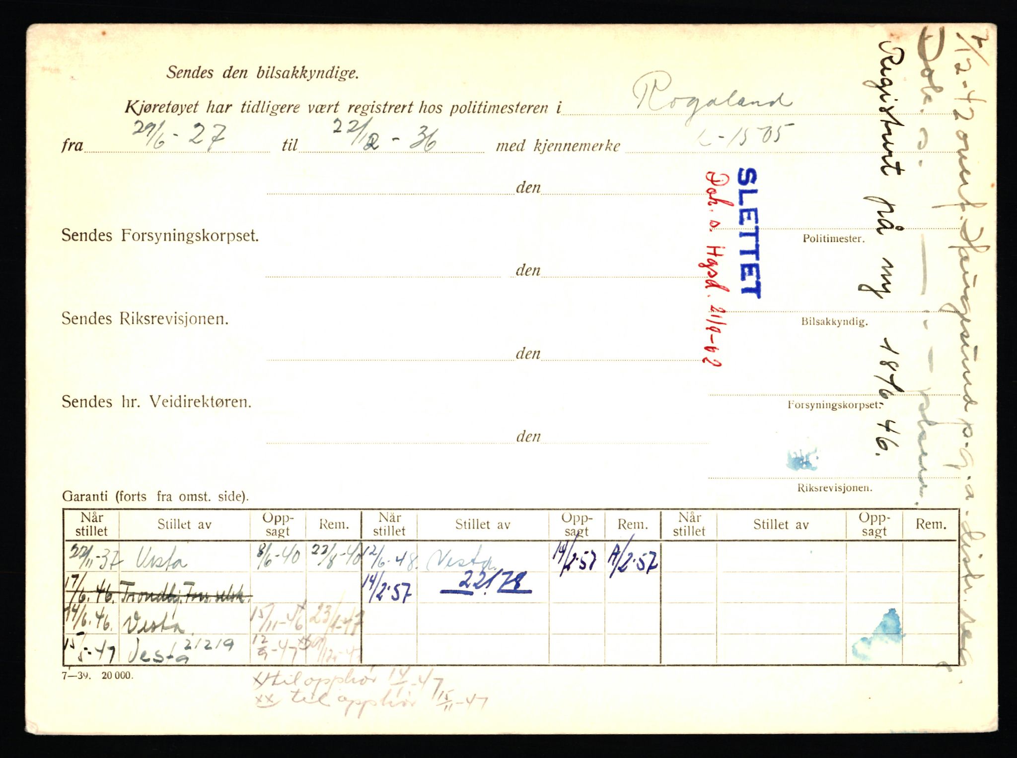 Stavanger trafikkstasjon, AV/SAST-A-101942/0/F/L0022: L-12000 - L-12499, 1930-1971, p. 1447