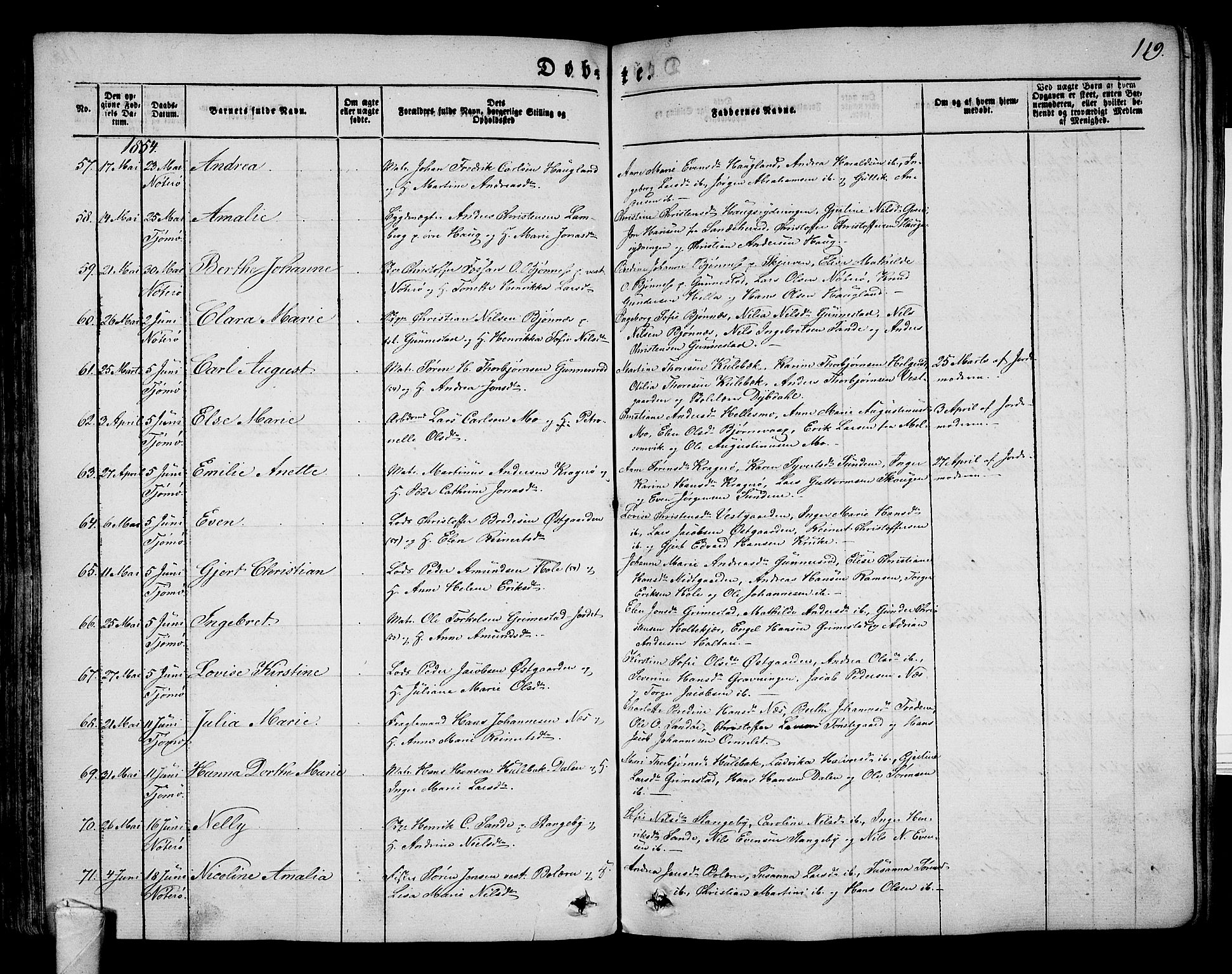 Nøtterøy kirkebøker, AV/SAKO-A-354/G/Ga/L0001: Parish register (copy) no. I 1, 1844-1859, p. 119