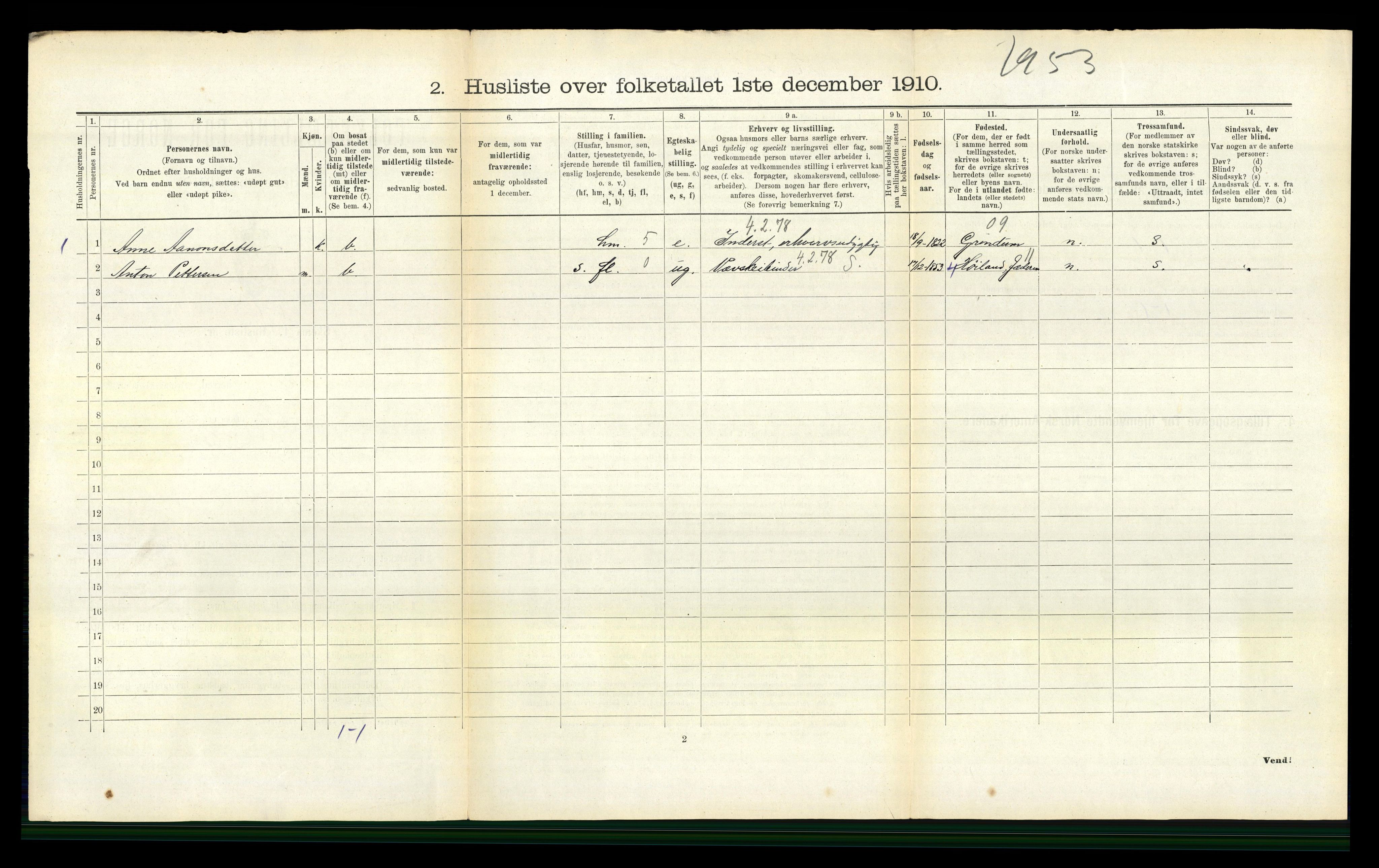 RA, 1910 census for Holt, 1910, p. 487