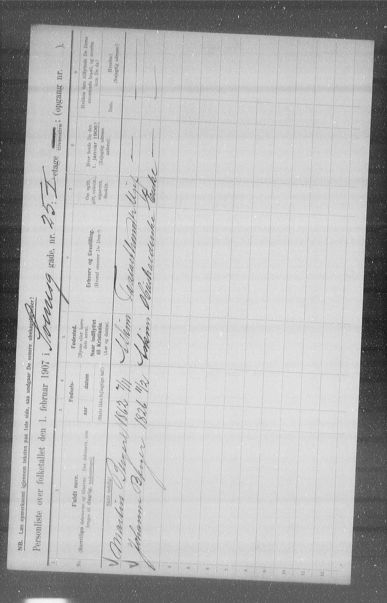 OBA, Municipal Census 1907 for Kristiania, 1907, p. 53979