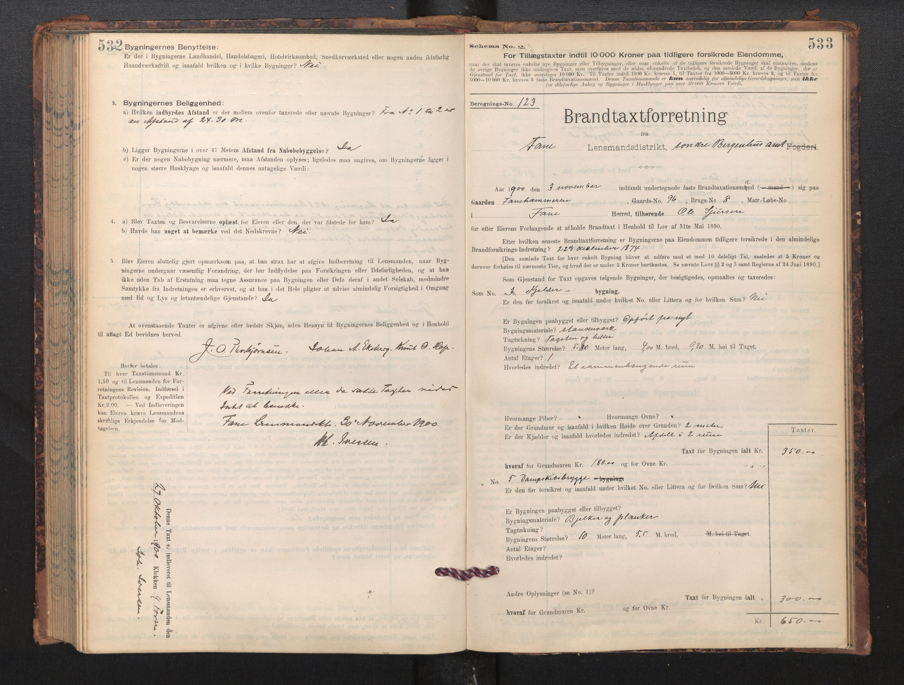 Lensmannen i Fana, AV/SAB-A-31801/0012/L0017: Branntakstprotokoll skjematakst, 1898-1903, p. 532-533