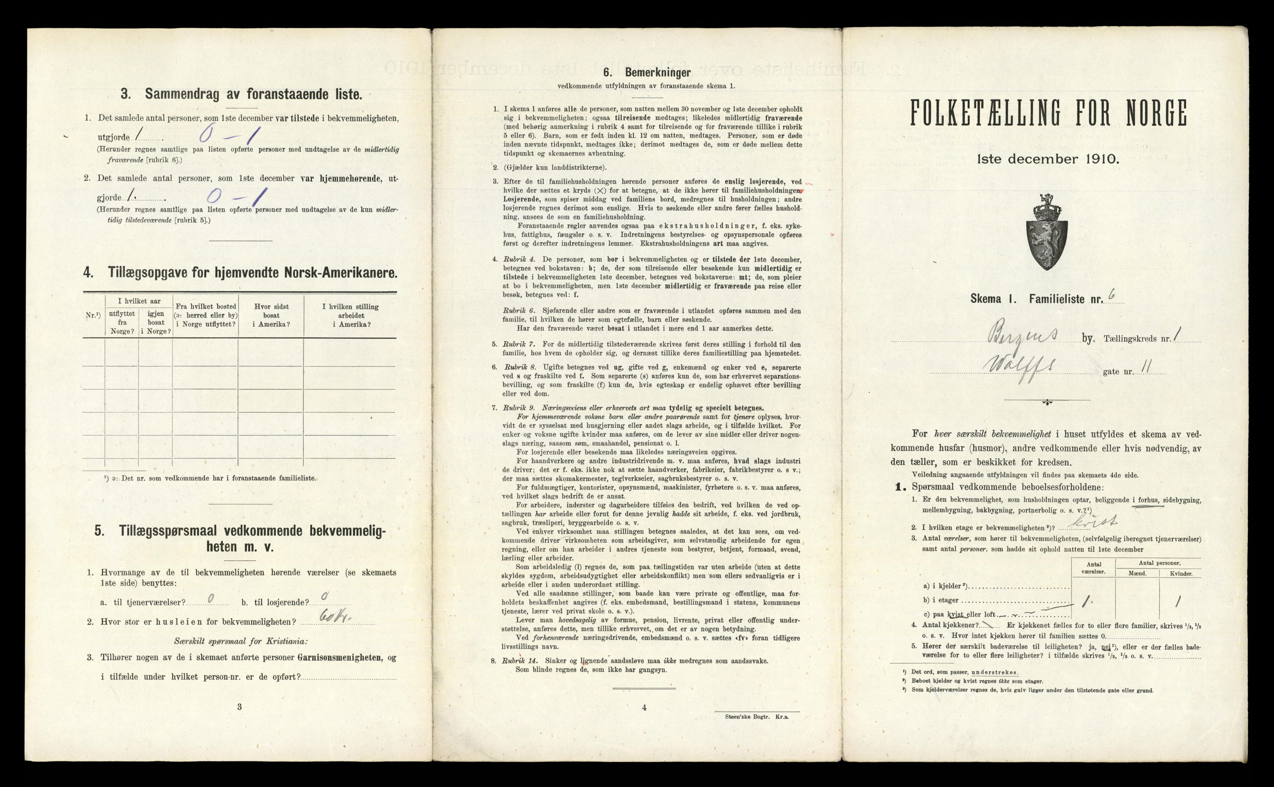 RA, 1910 census for Bergen, 1910, p. 725