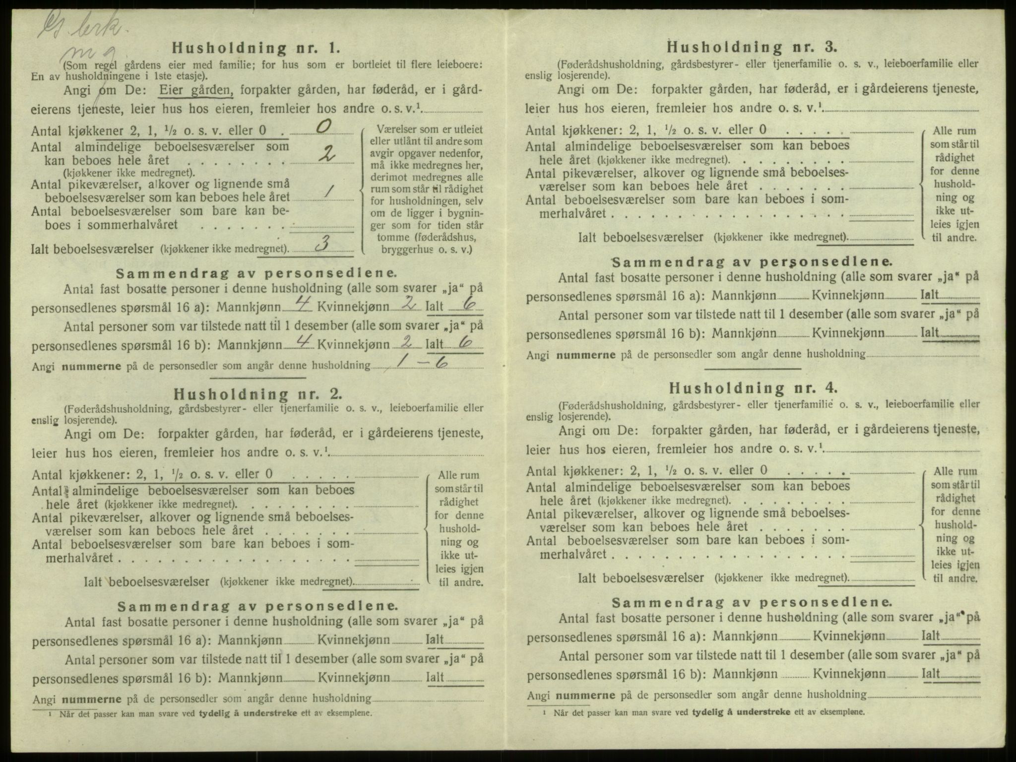 SAB, 1920 census for Selje, 1920, p. 1130