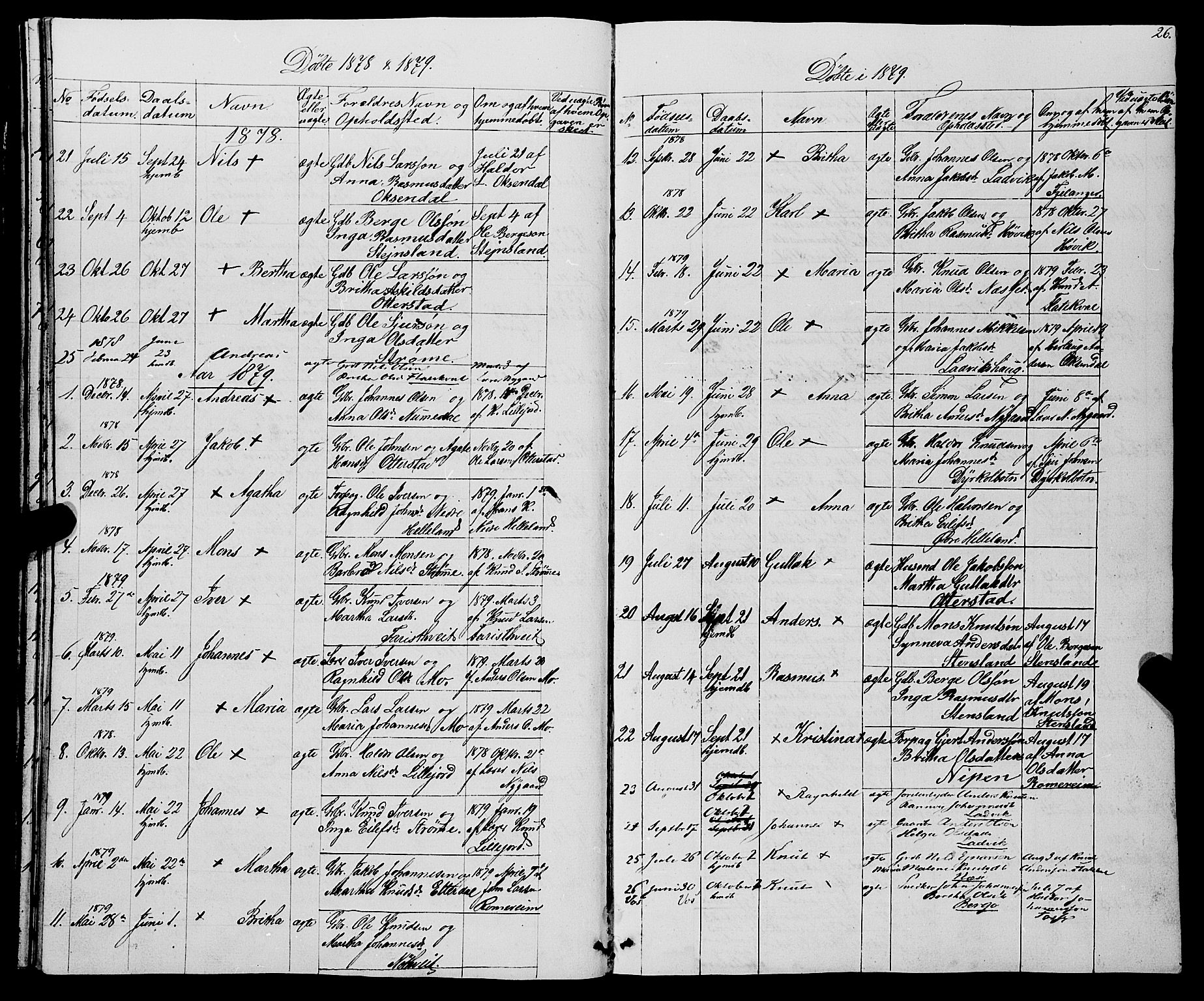 Osterfjorden Soknepresembete, AV/SAB-A-77301: Parish register (copy) no. B 1, 1851-1890, p. 26