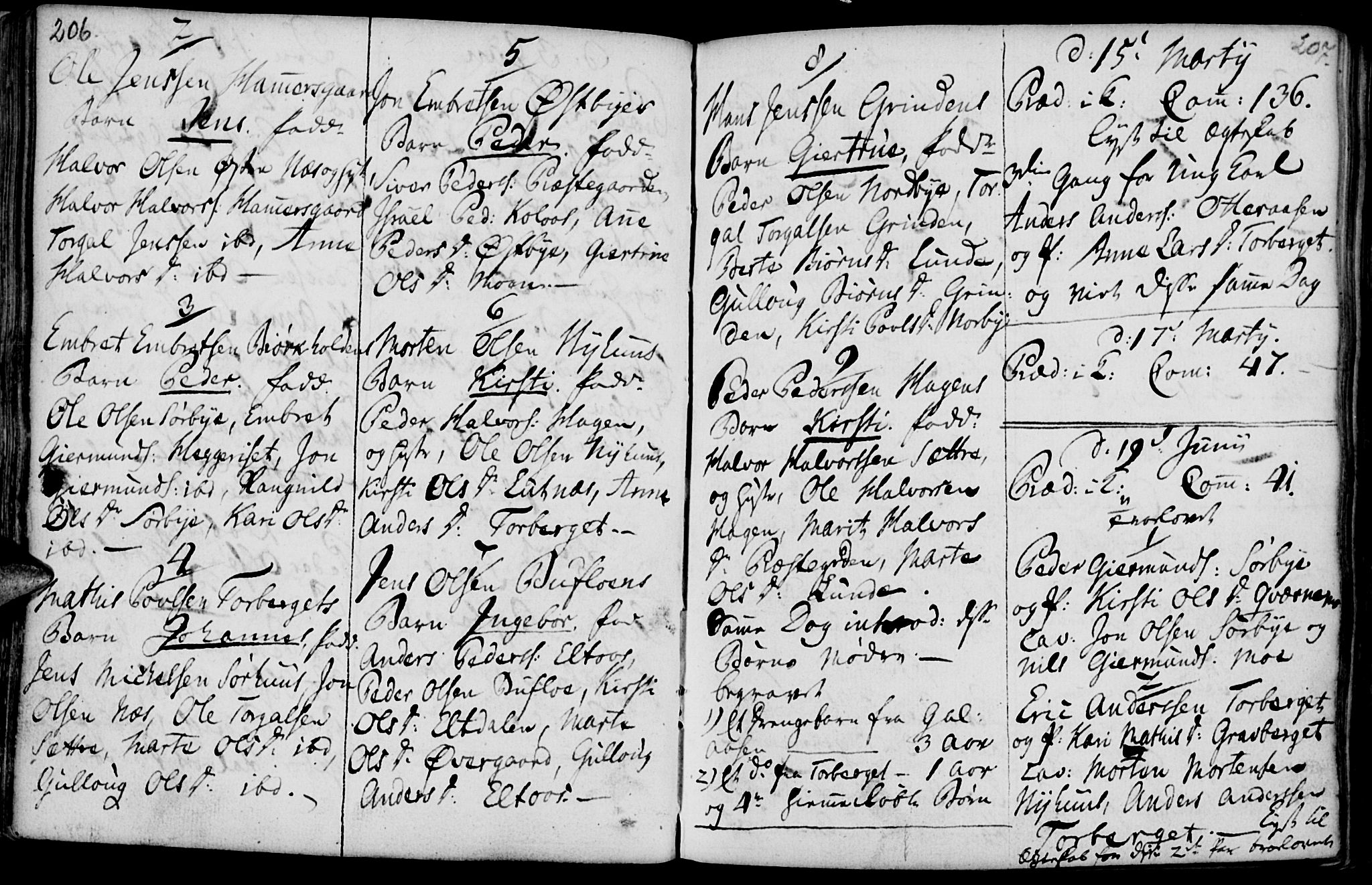 Elverum prestekontor, AV/SAH-PREST-044/H/Ha/Haa/L0004: Parish register (official) no. 4, 1761-1780, p. 206-207