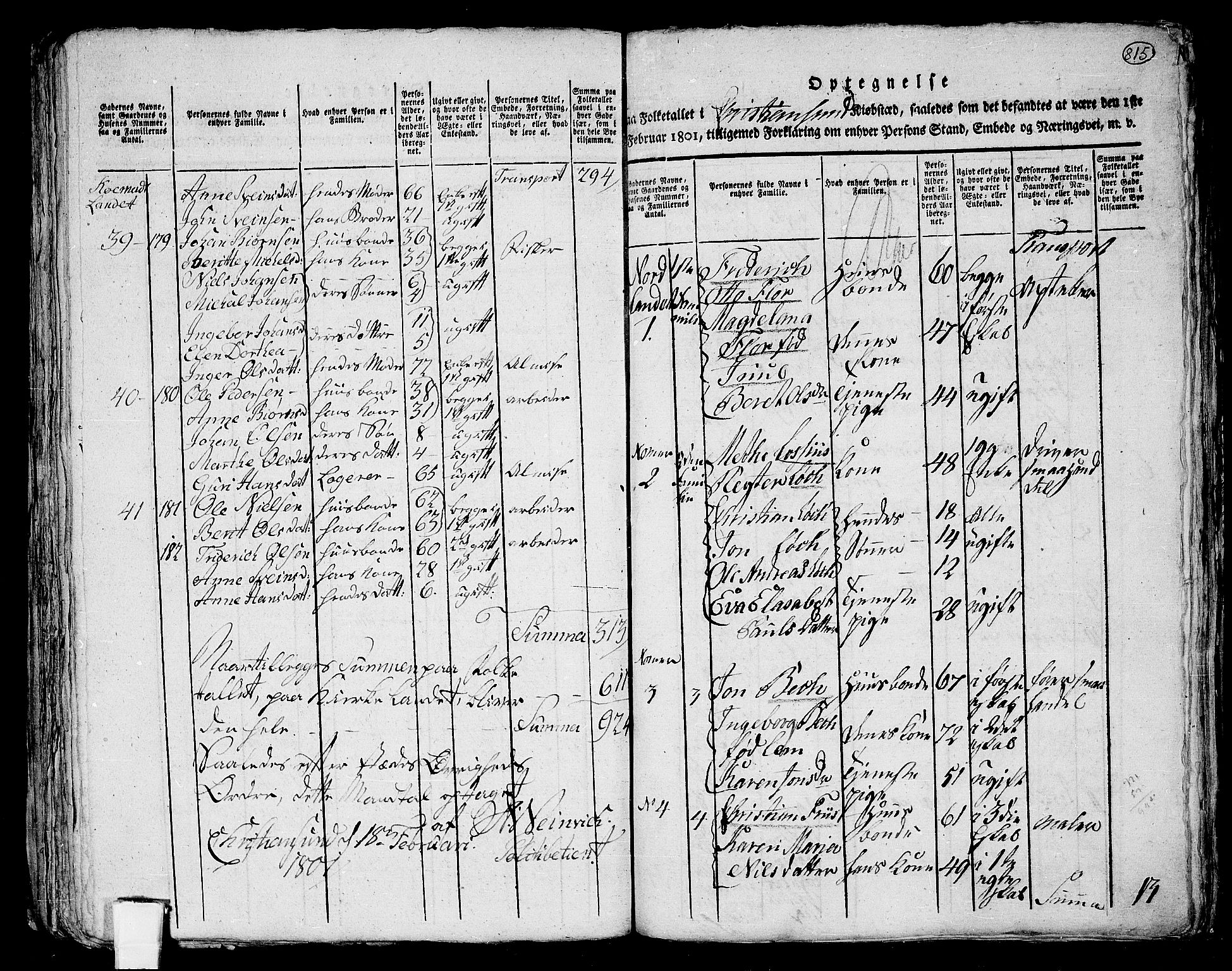 RA, 1801 census for 1553P Kvernes, 1801, p. 814b-815a