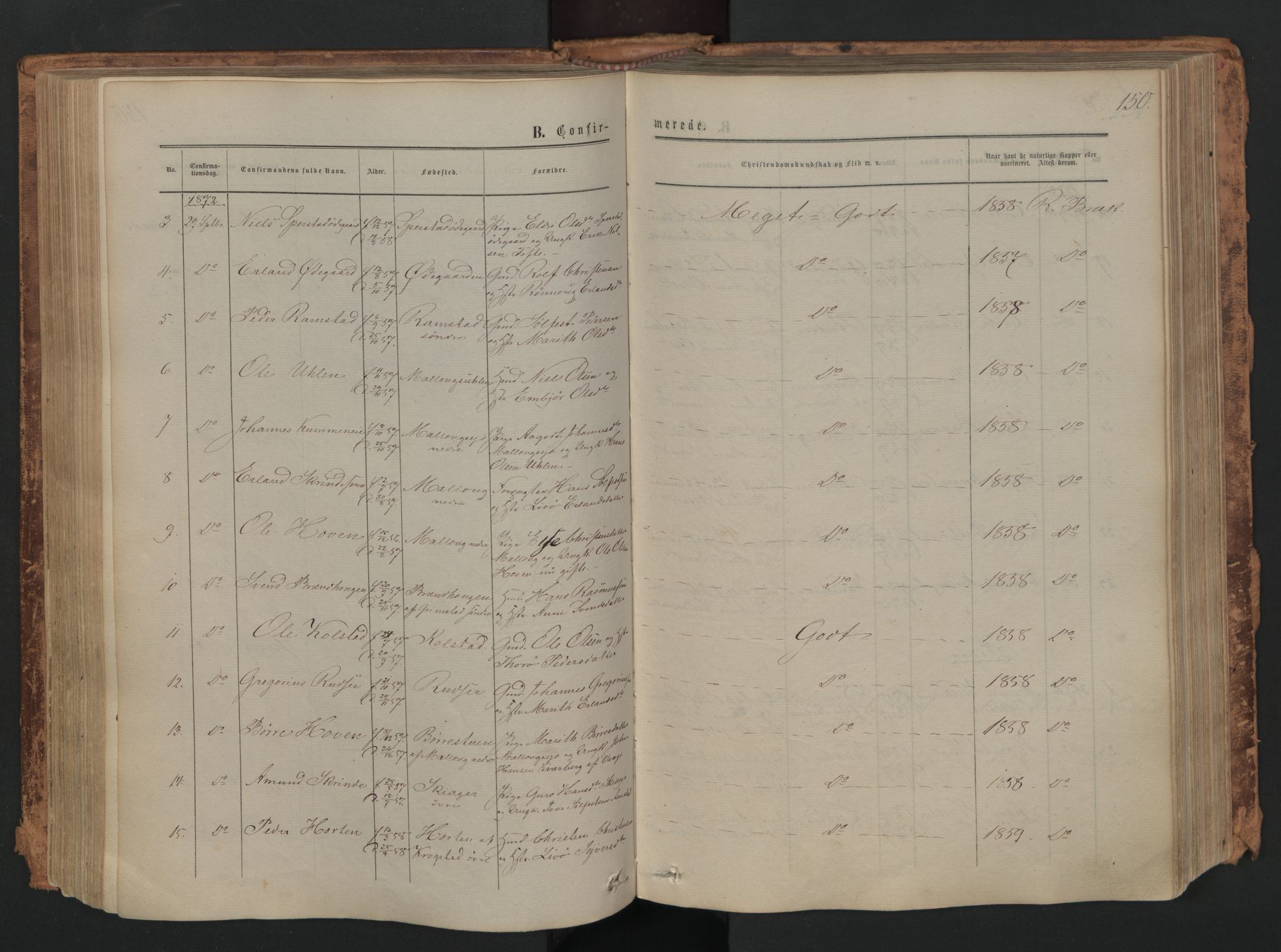 Skjåk prestekontor, SAH/PREST-072/H/Ha/Haa/L0001: Parish register (official) no. 1, 1863-1879, p. 150