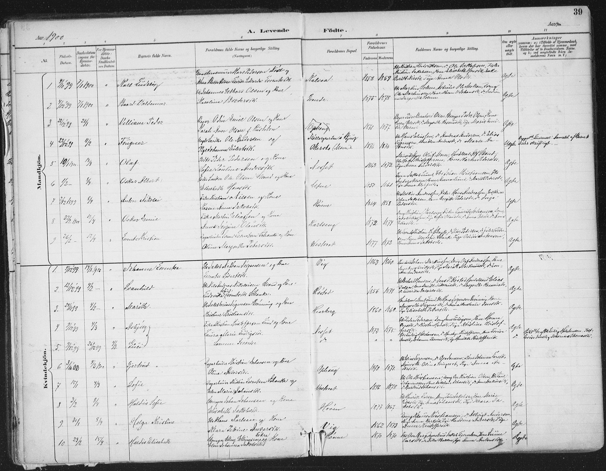 Ministerialprotokoller, klokkerbøker og fødselsregistre - Sør-Trøndelag, SAT/A-1456/659/L0743: Parish register (official) no. 659A13, 1893-1910, p. 39
