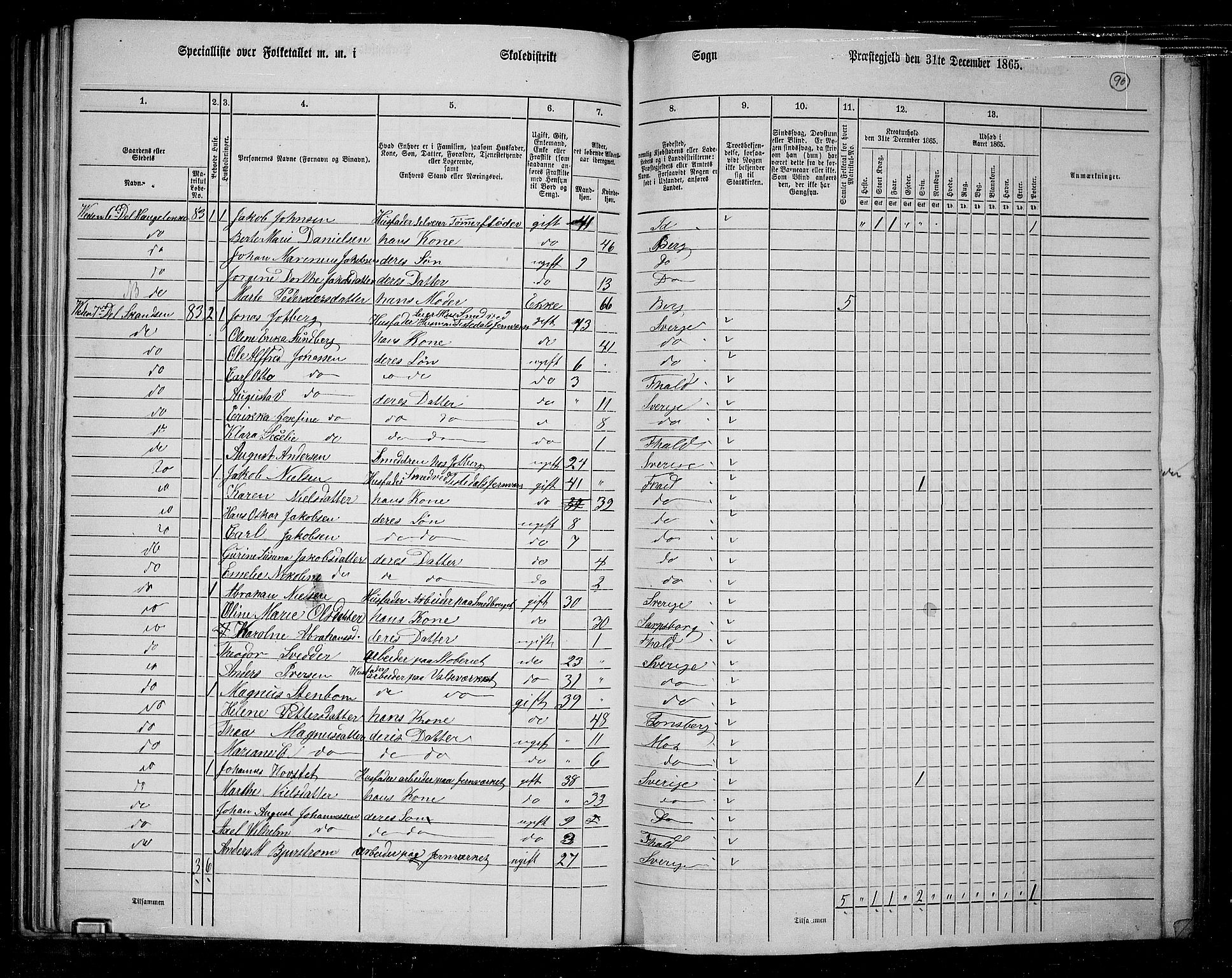 RA, 1865 census for Berg, 1865, p. 85